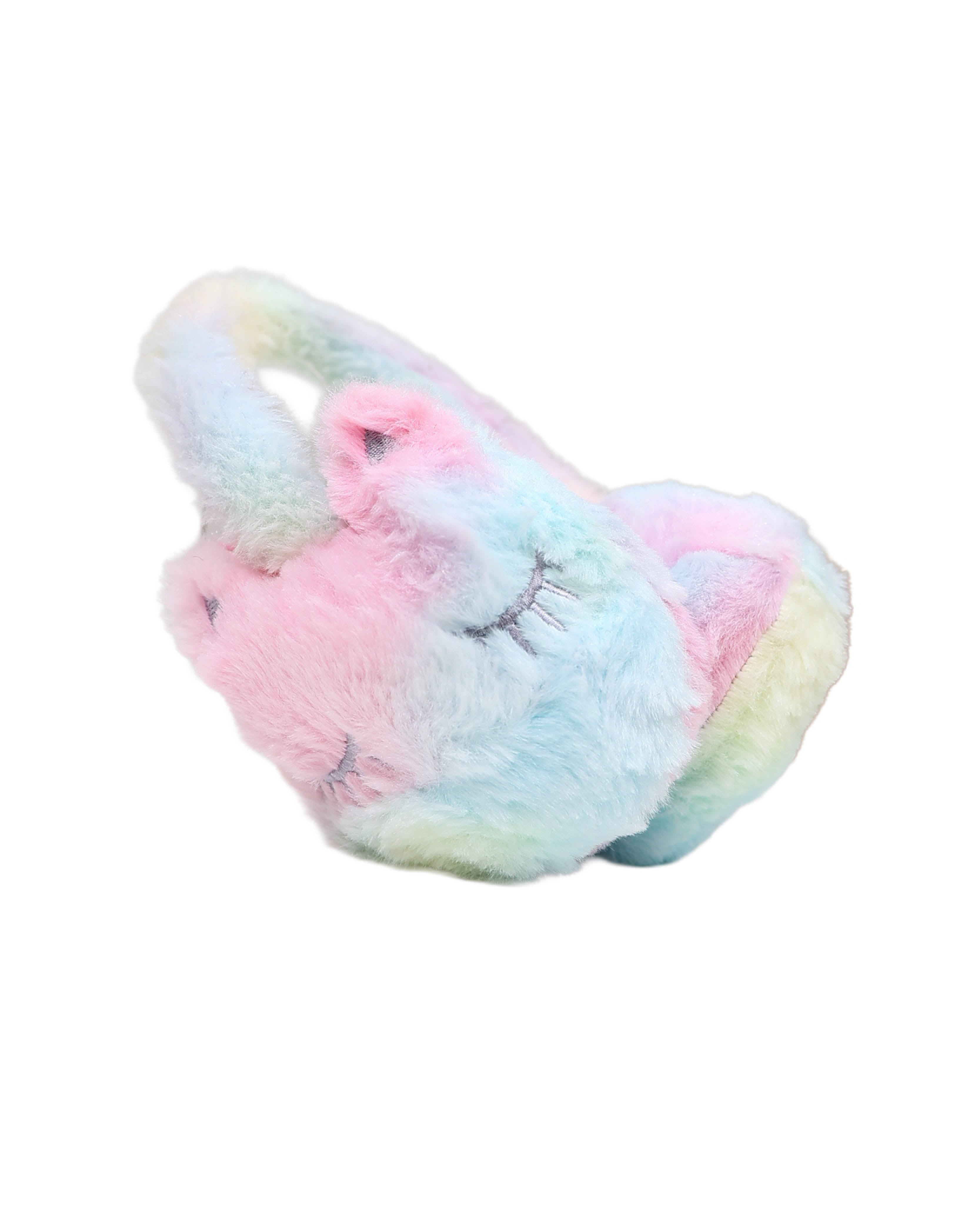 Rainbow Plush Kitten Earmuffs