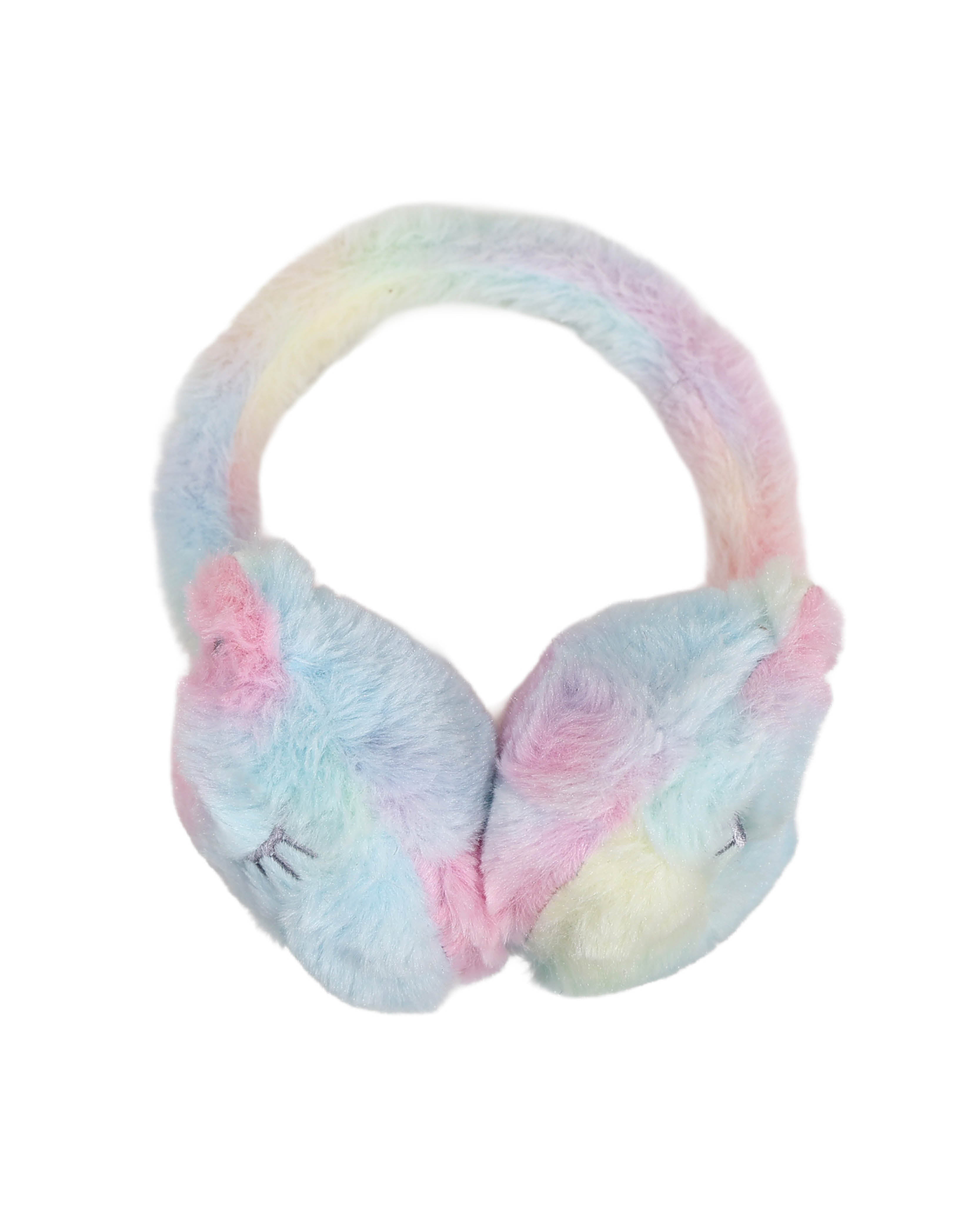 Rainbow Plush Kitten Earmuffs