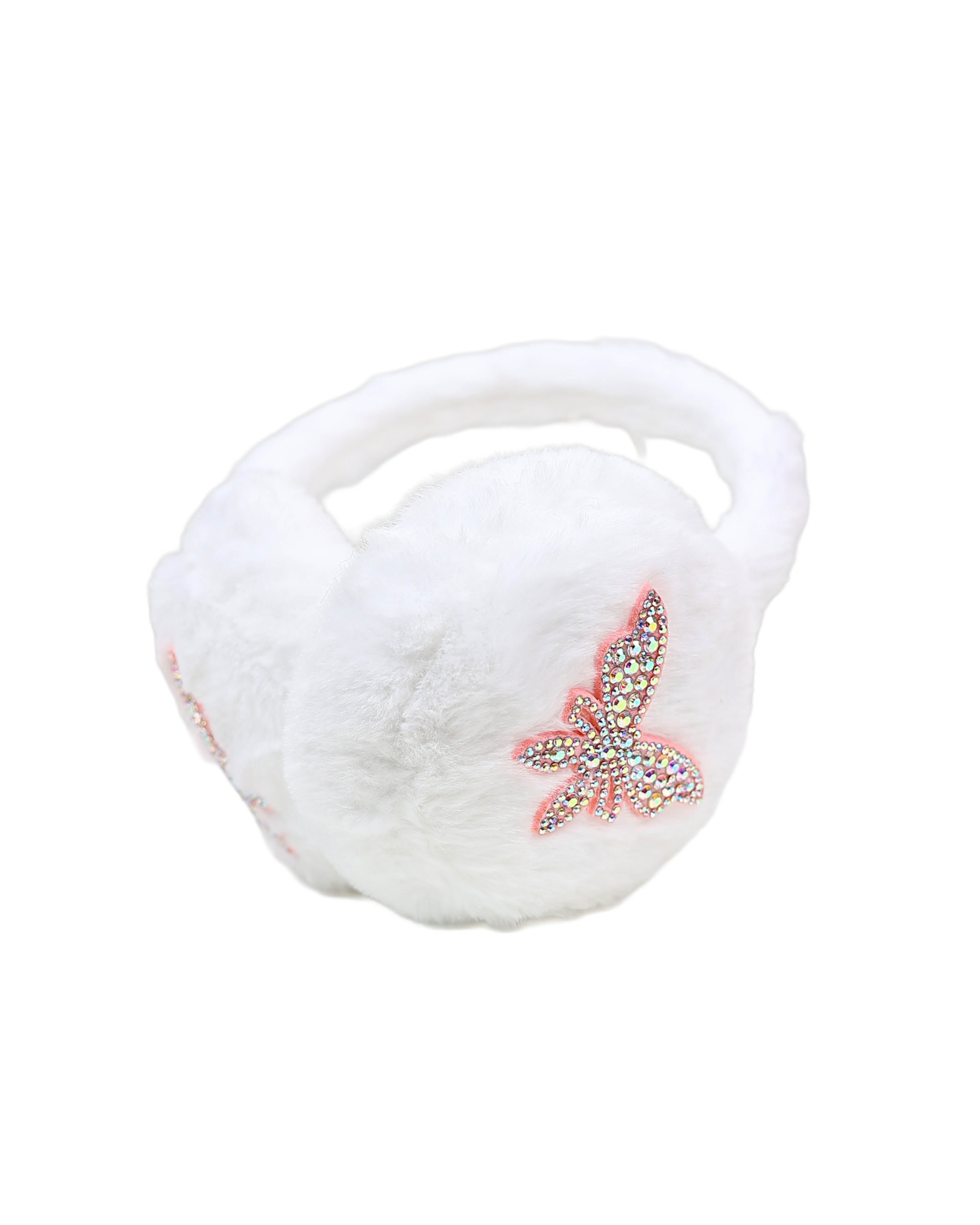 White Plush Butterfly Earmuff