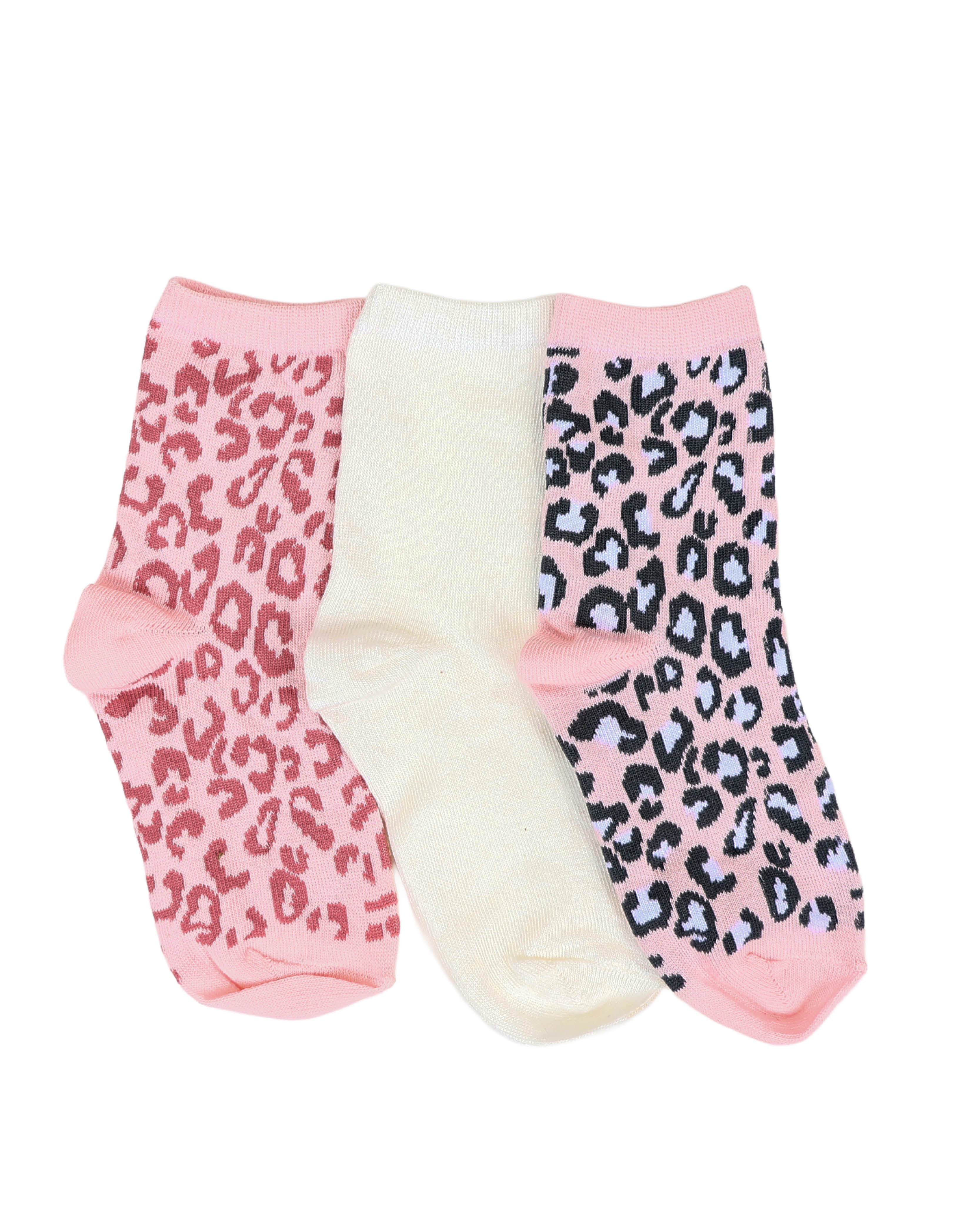 3 Pack Animal Print Socks