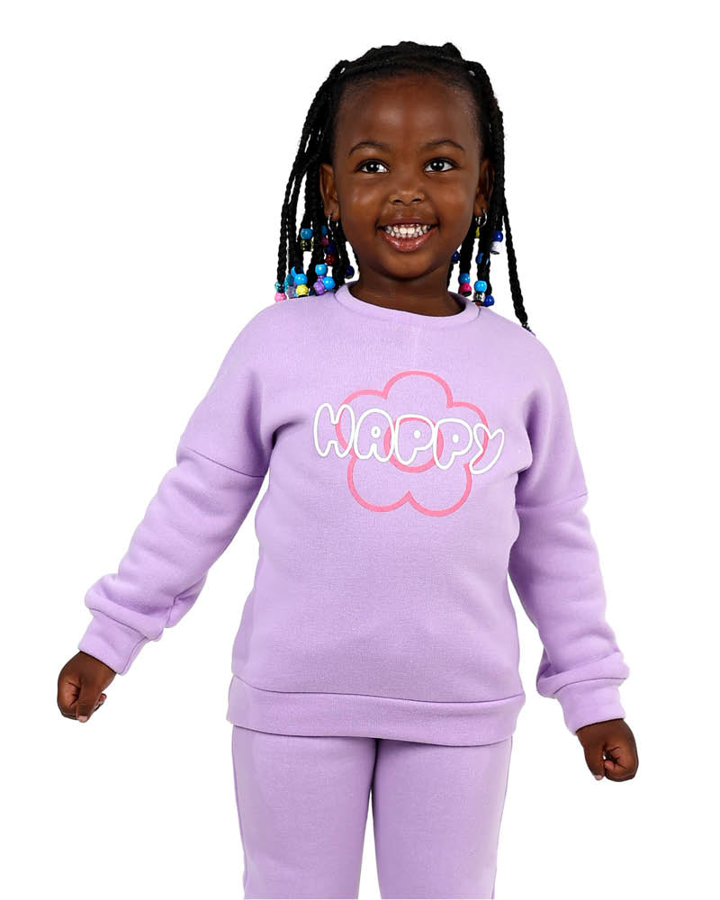 Happy Floral Graphic Lilac Tracksuit