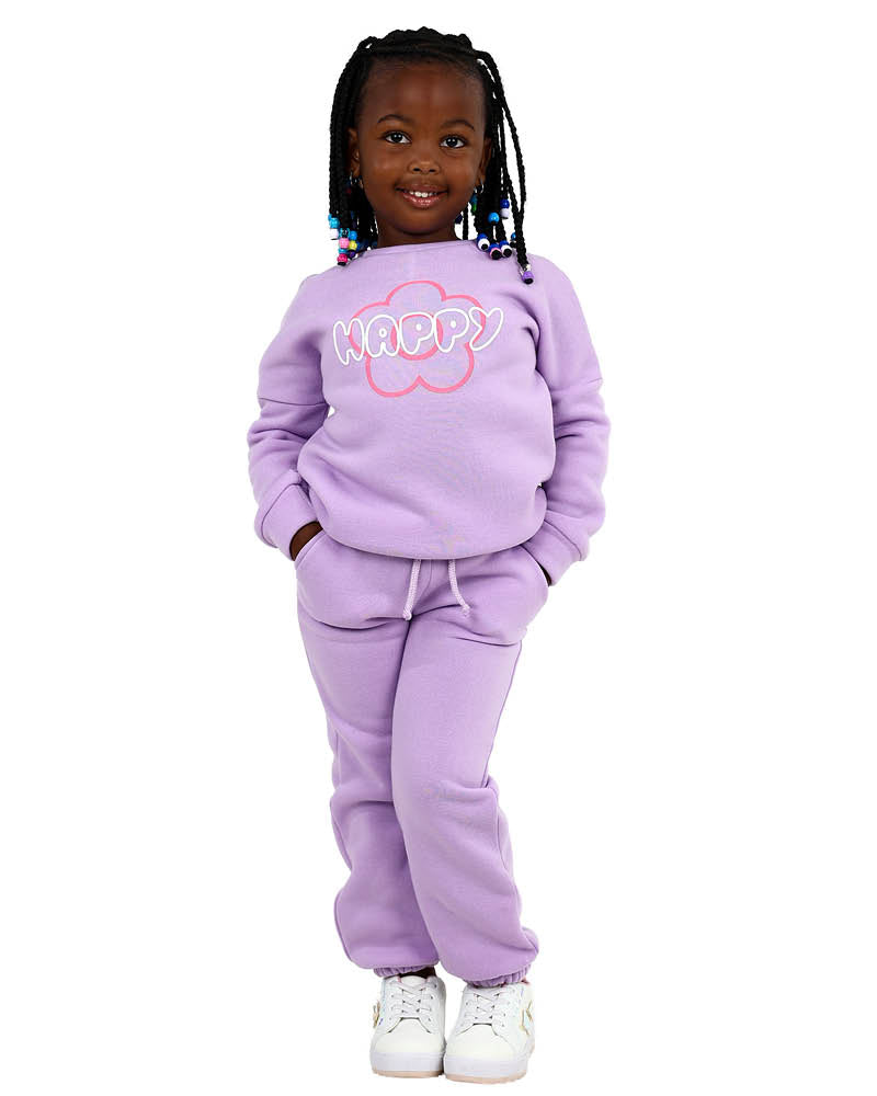 Happy Floral Graphic Lilac Tracksuit