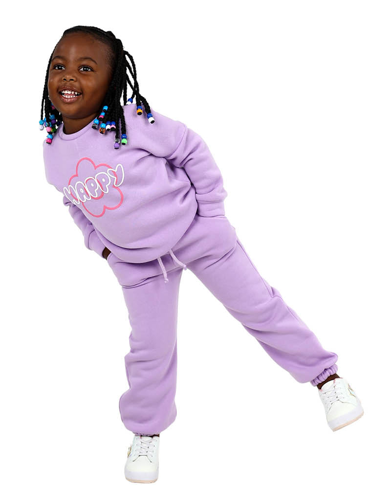 Happy Floral Graphic Lilac Tracksuit