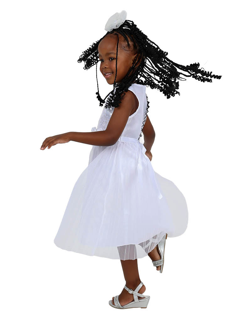 Sleeveless Sequin Bodice & Pleated Party Dress