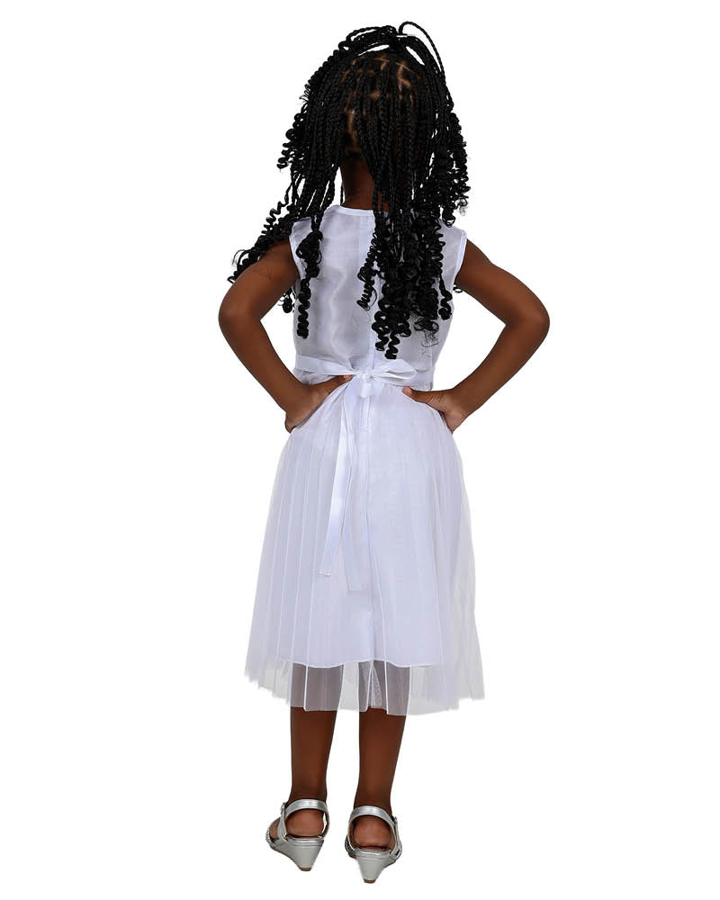 Sleeveless Sequin Bodice & Pleated Party Dress