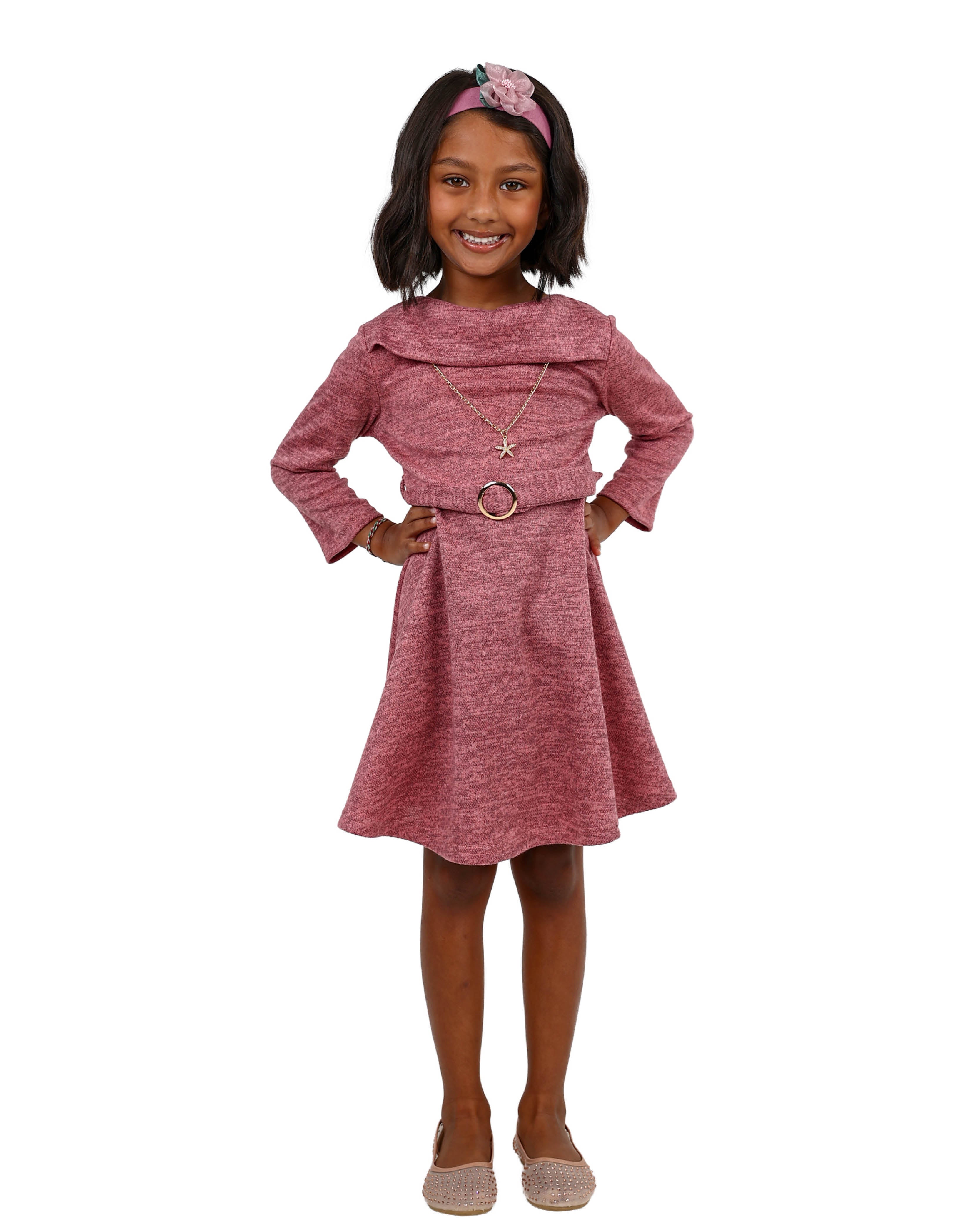 Long Sleeve Cowl Neck Dress