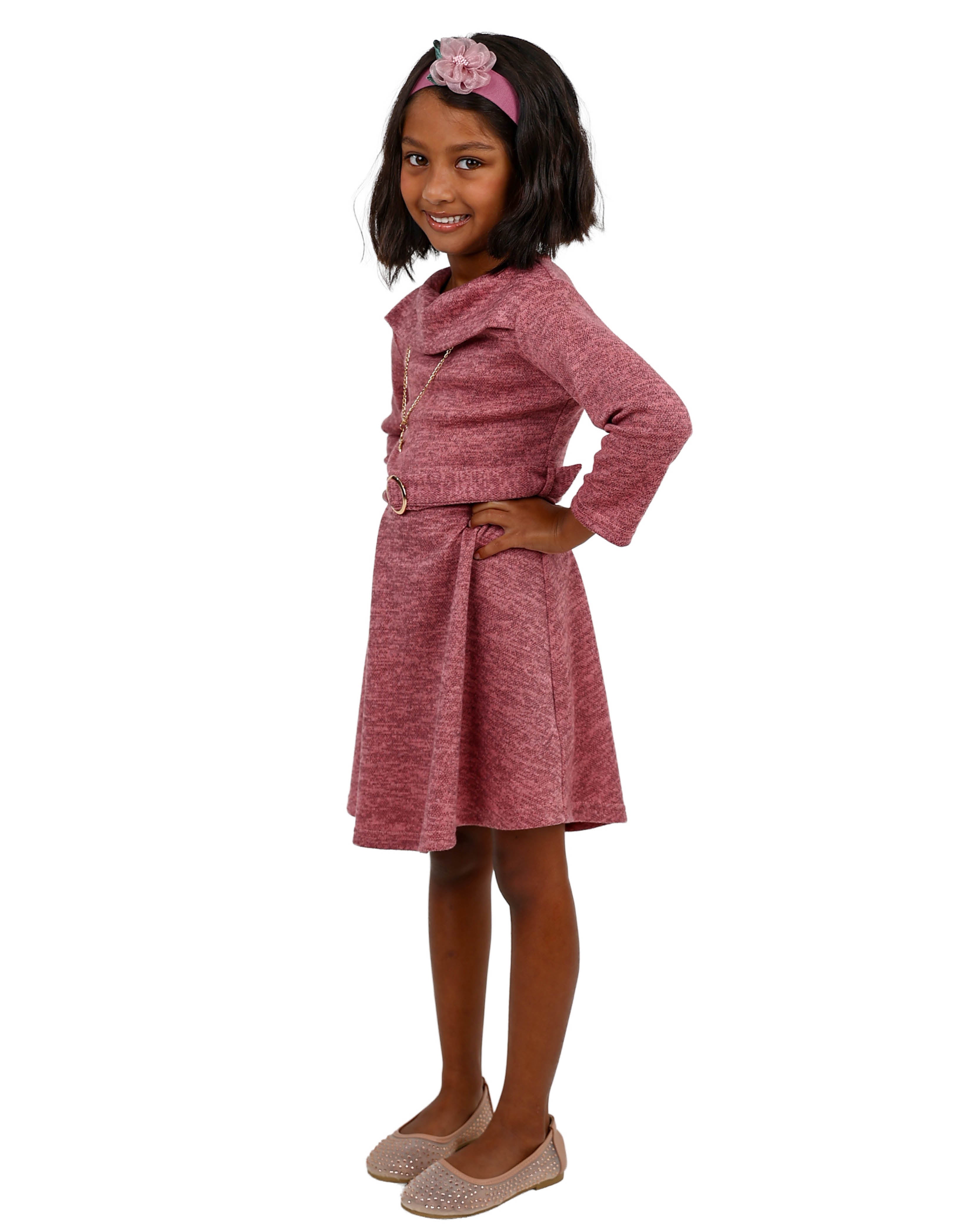 Long Sleeve Cowl Neck Dress