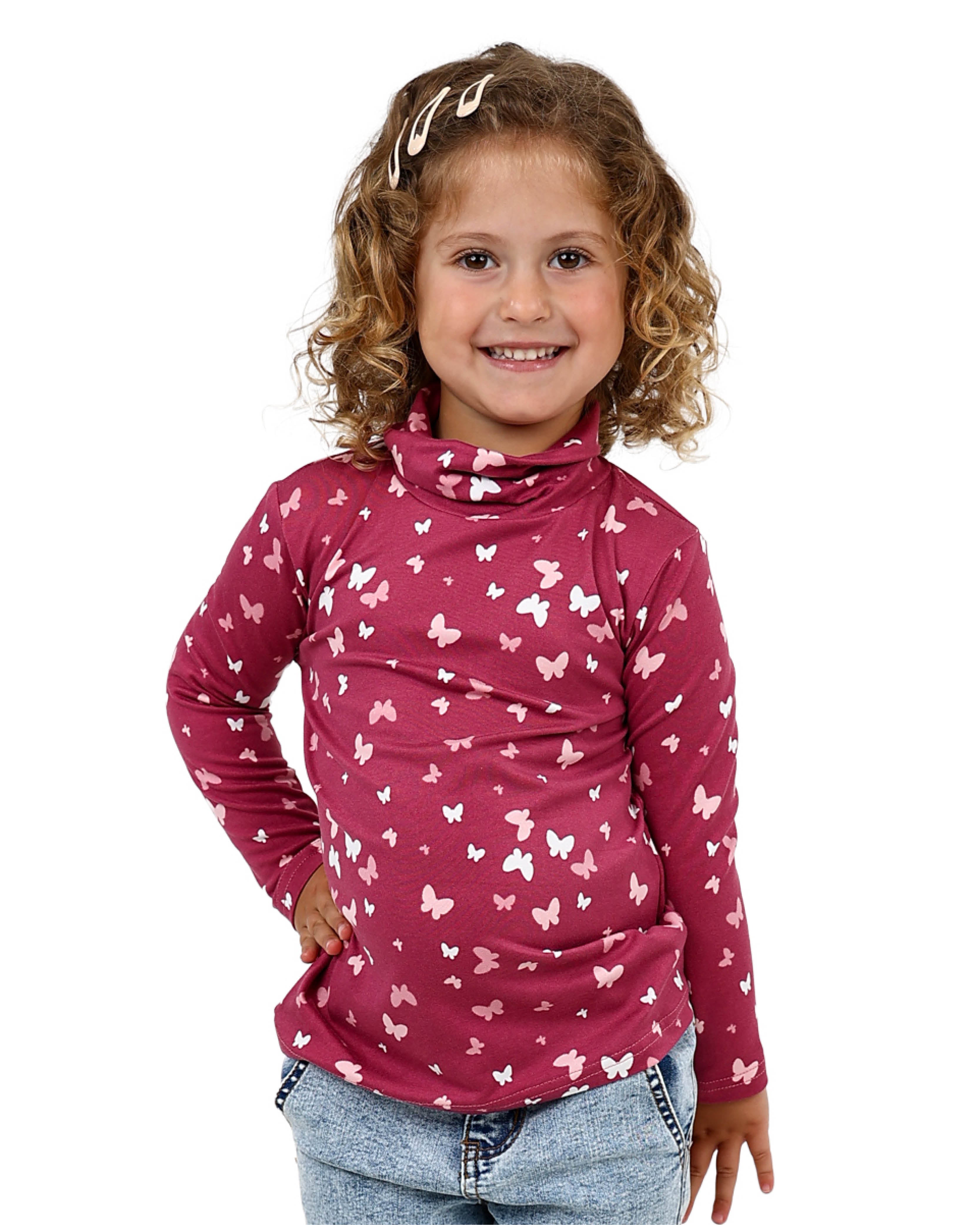 2 Pack Butterfly Print Polo Necks