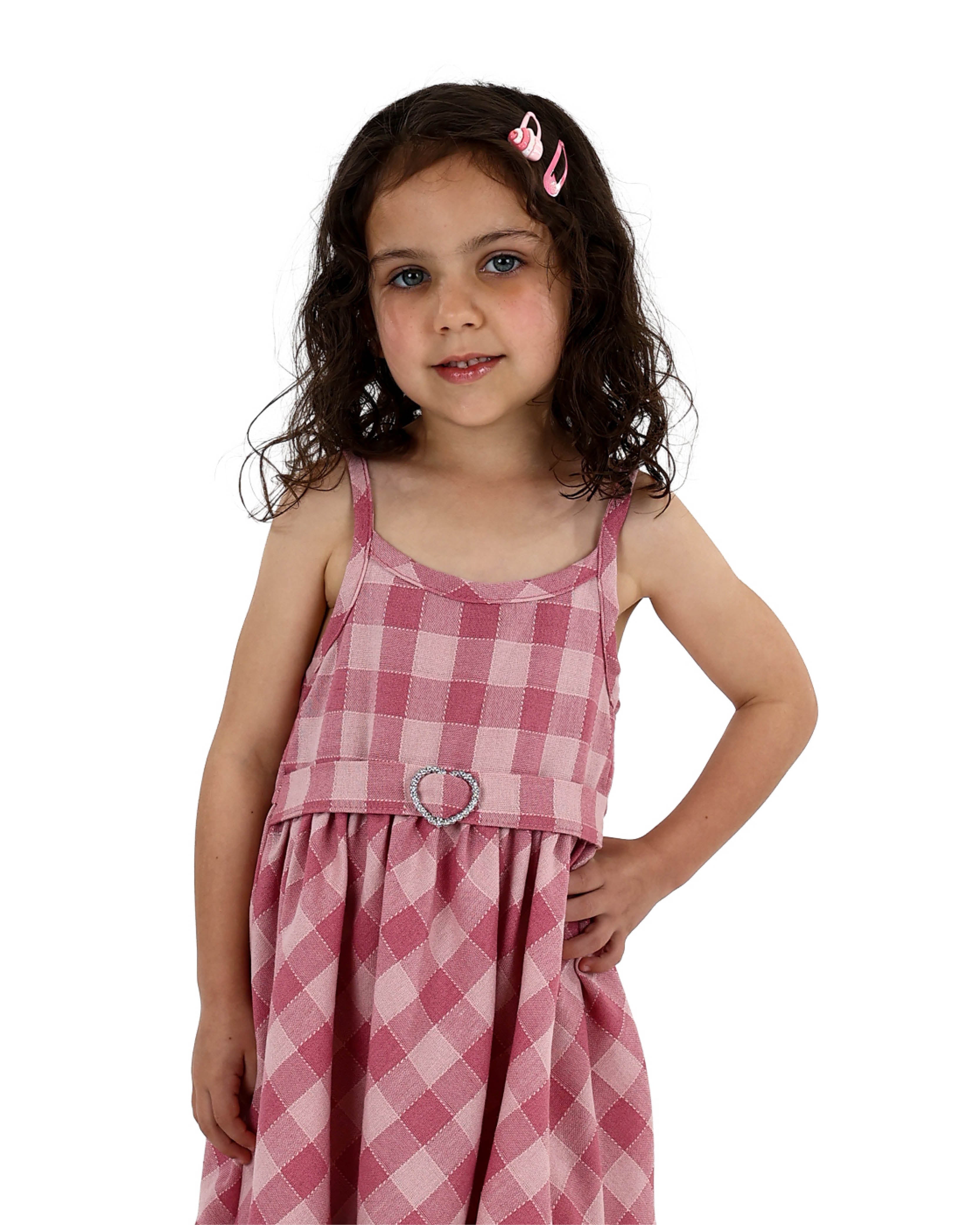 Sleeveless Tiered Check Party Dress