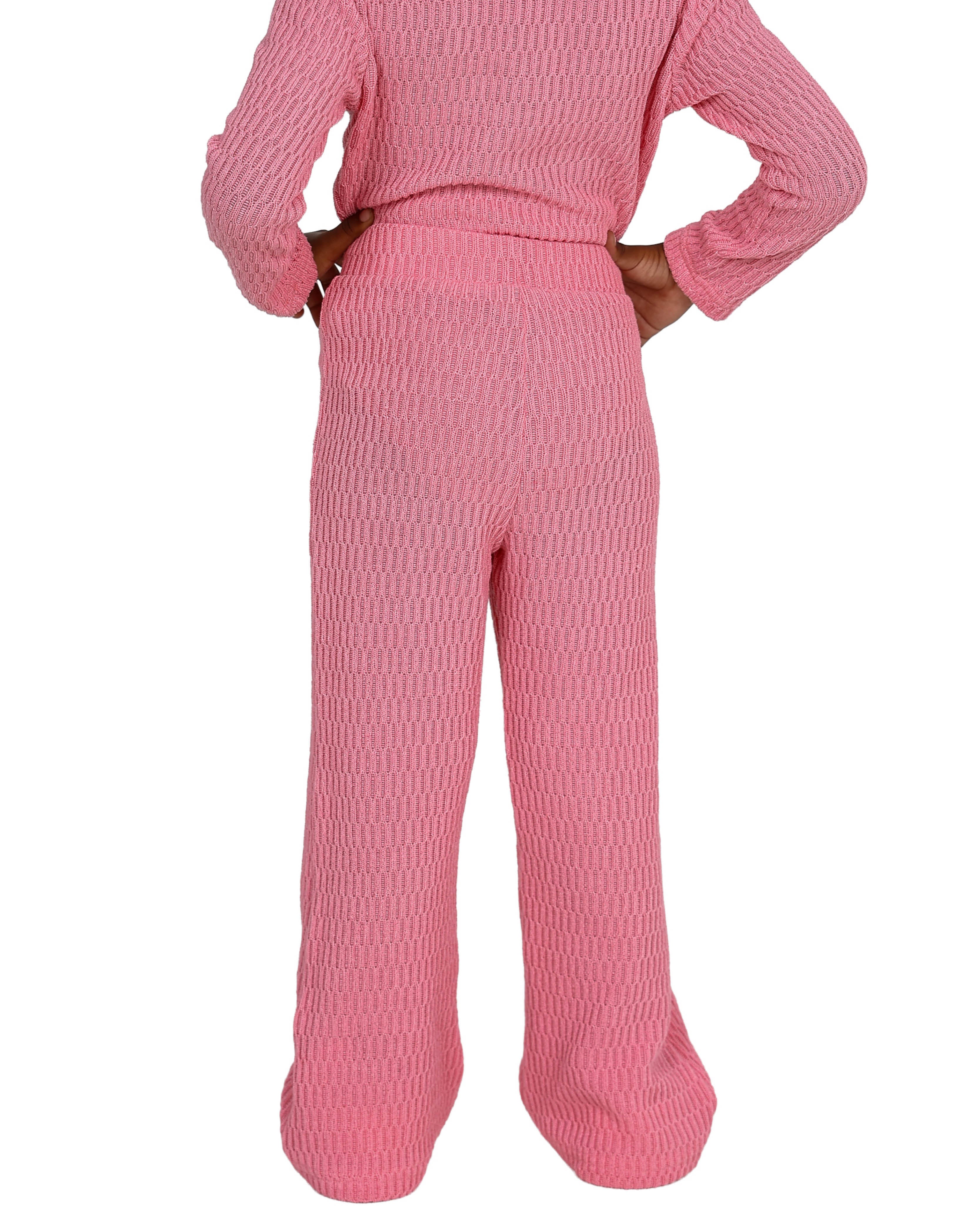 Wide Leg Pink Jacquard Legging