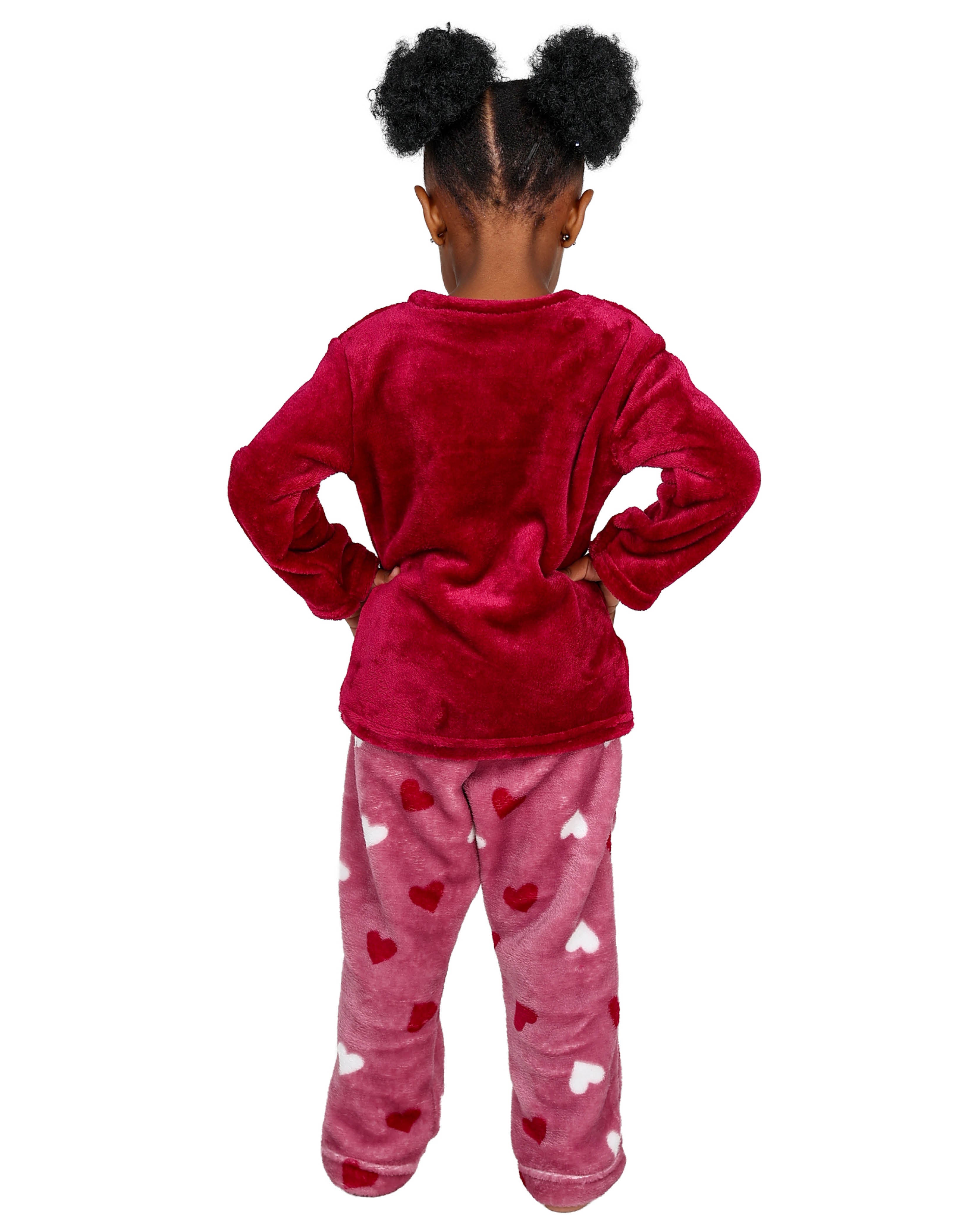 Pink Multi Heart Plush Long Sleeve Pyjama Set