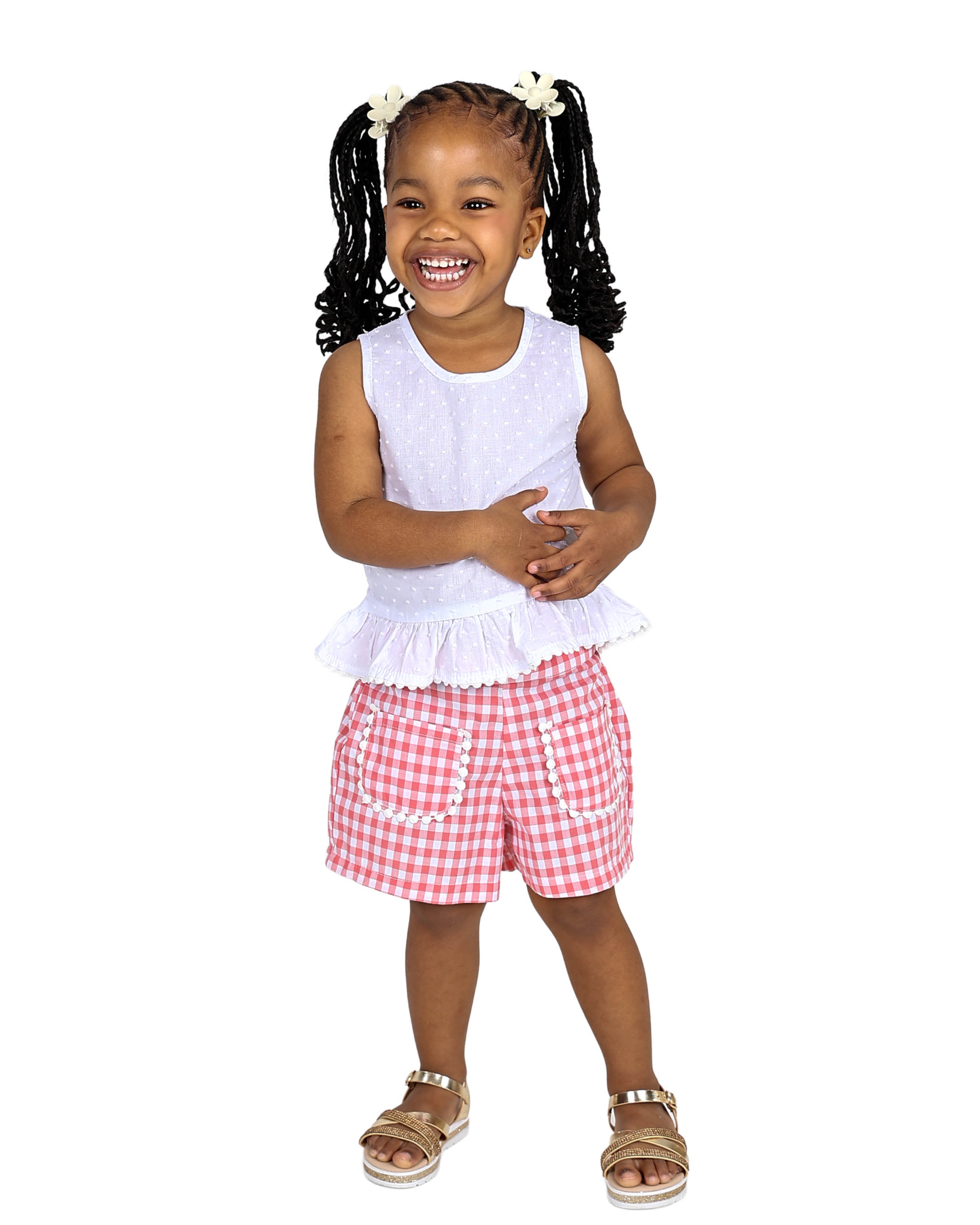 Sleeveless Top & Check Shorts Set