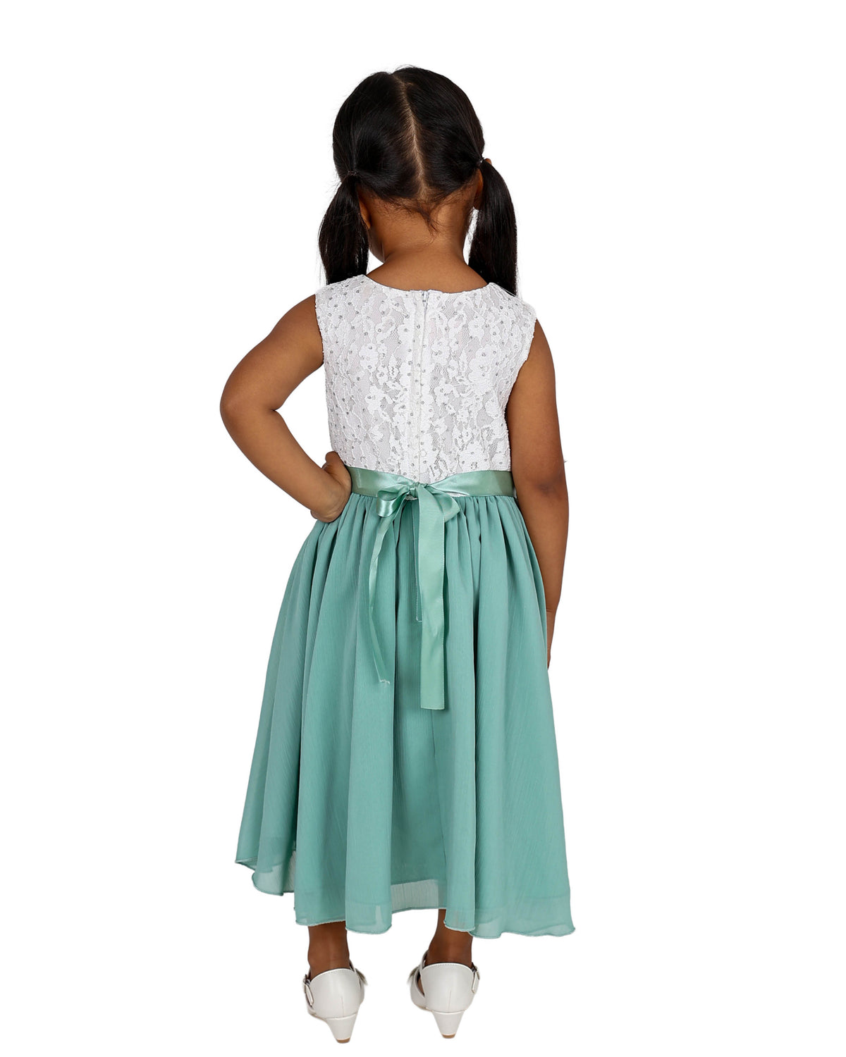 Sleeveless Rose Detail Party Dress
