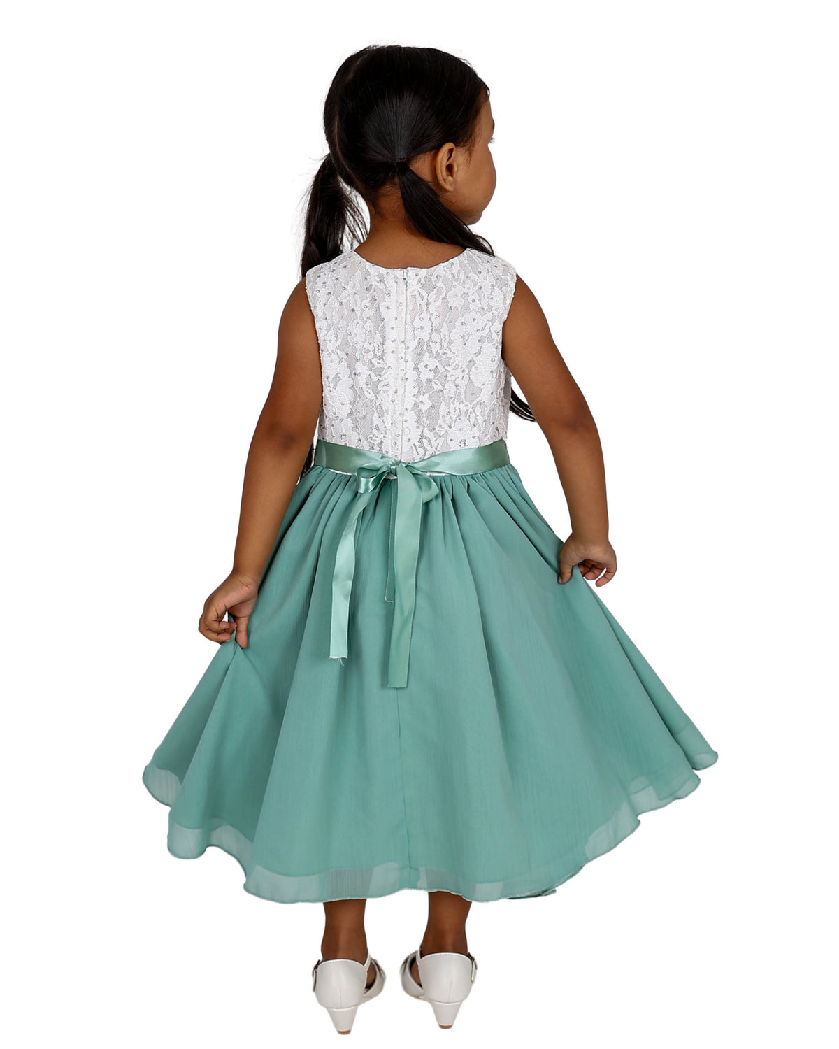 Sleeveless Rose Detail Party Dress