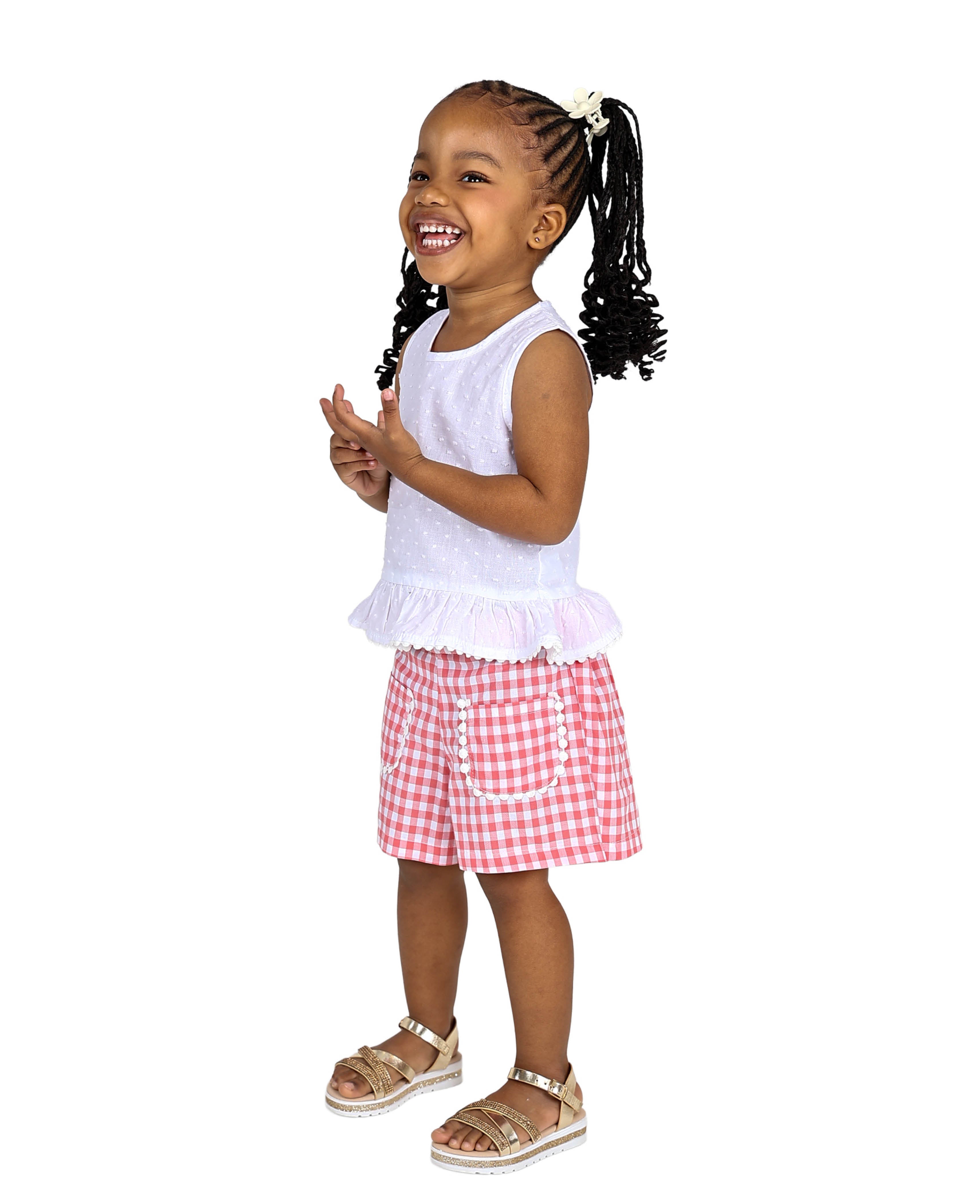 Sleeveless Top & Check Shorts Set