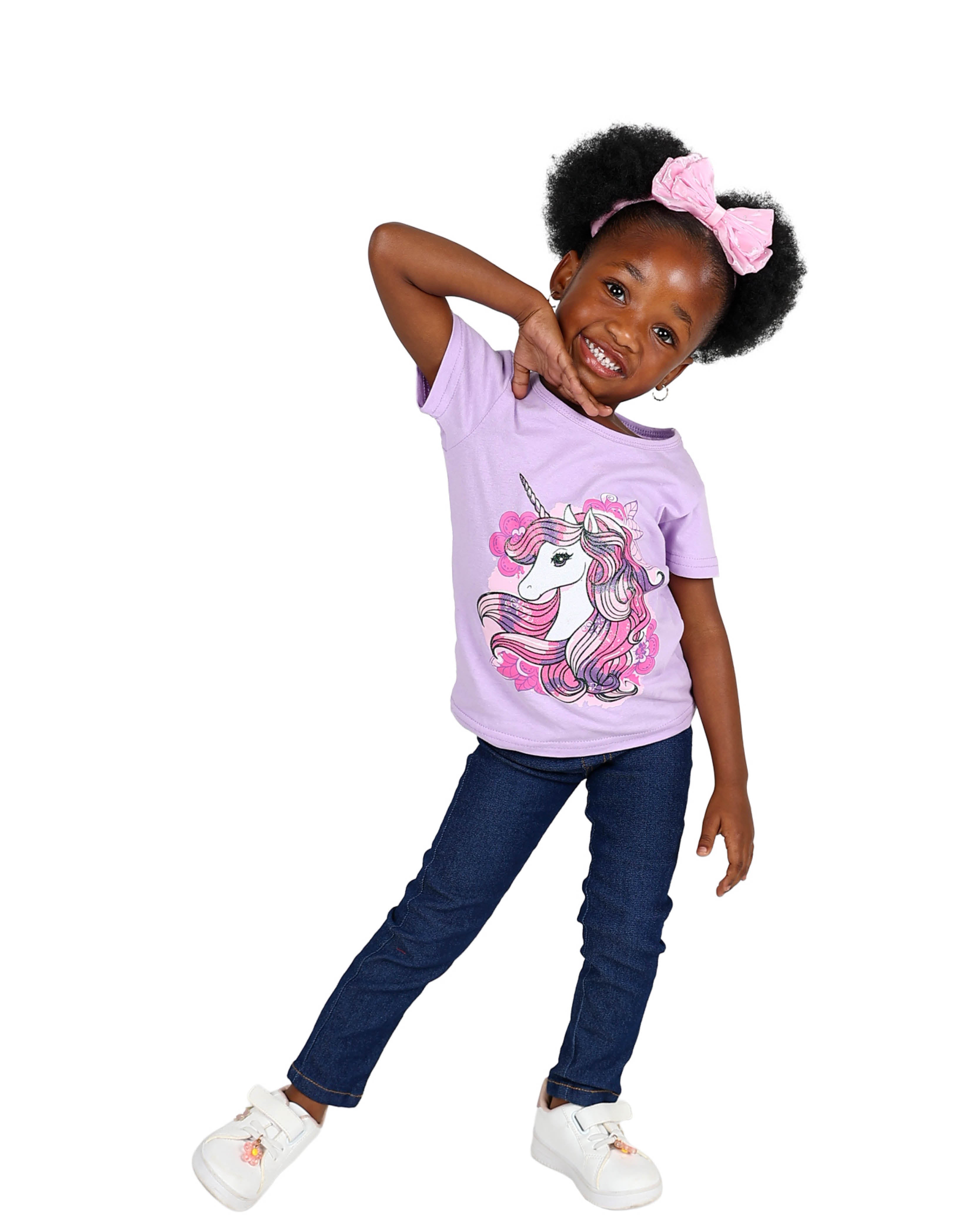 Unicorn Graphic Print Short Sleeve T-Shirt