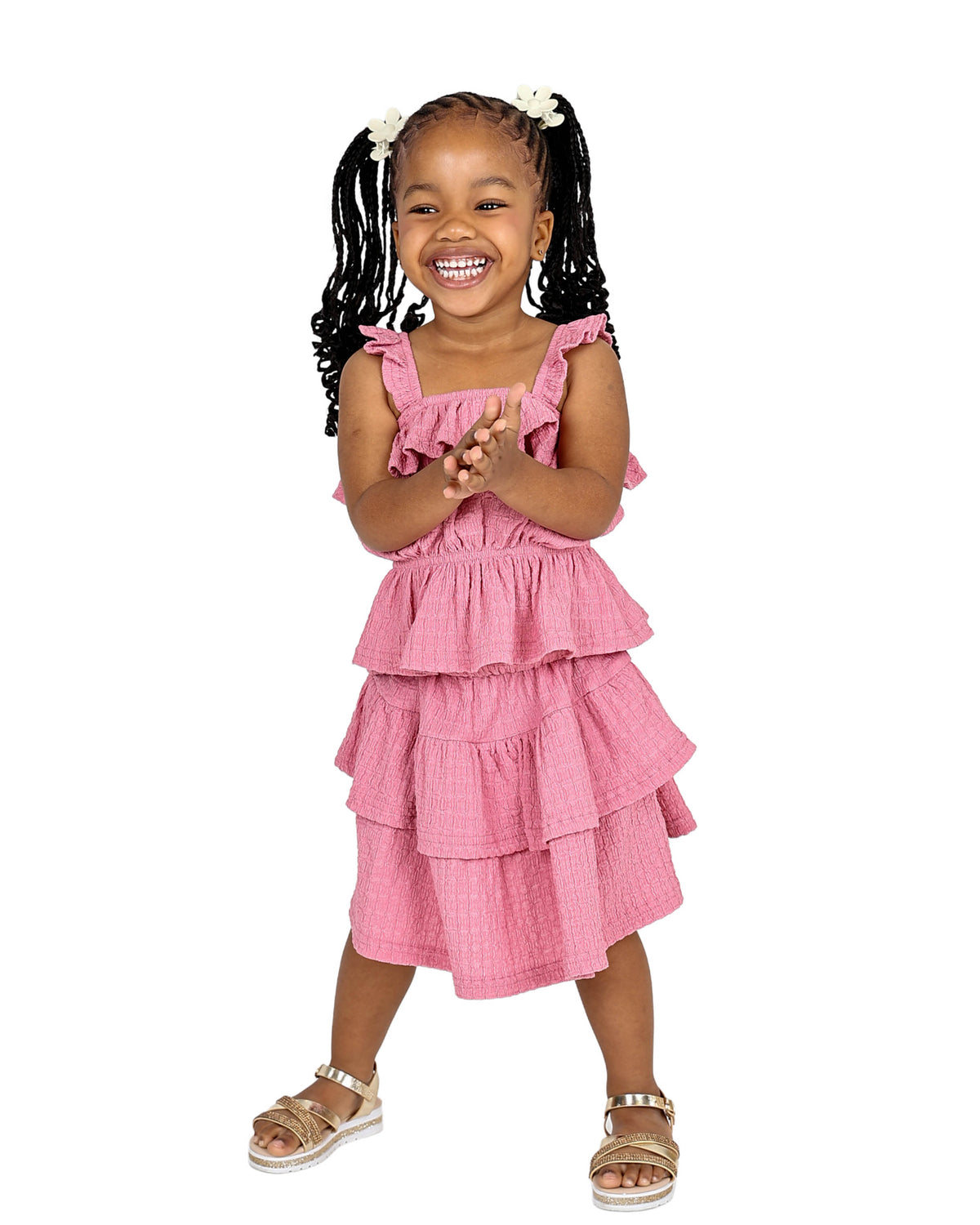 Sleeveless Frill Detail Top and Tiered Skirt Set