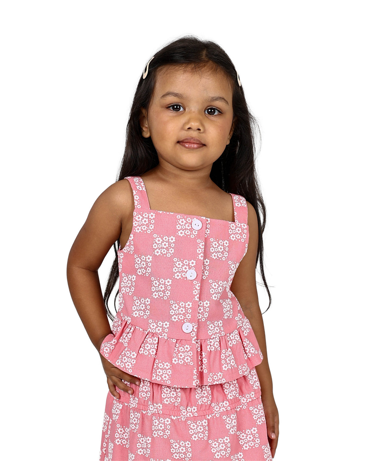 Sleeveless Peplum Top and Skirt Set