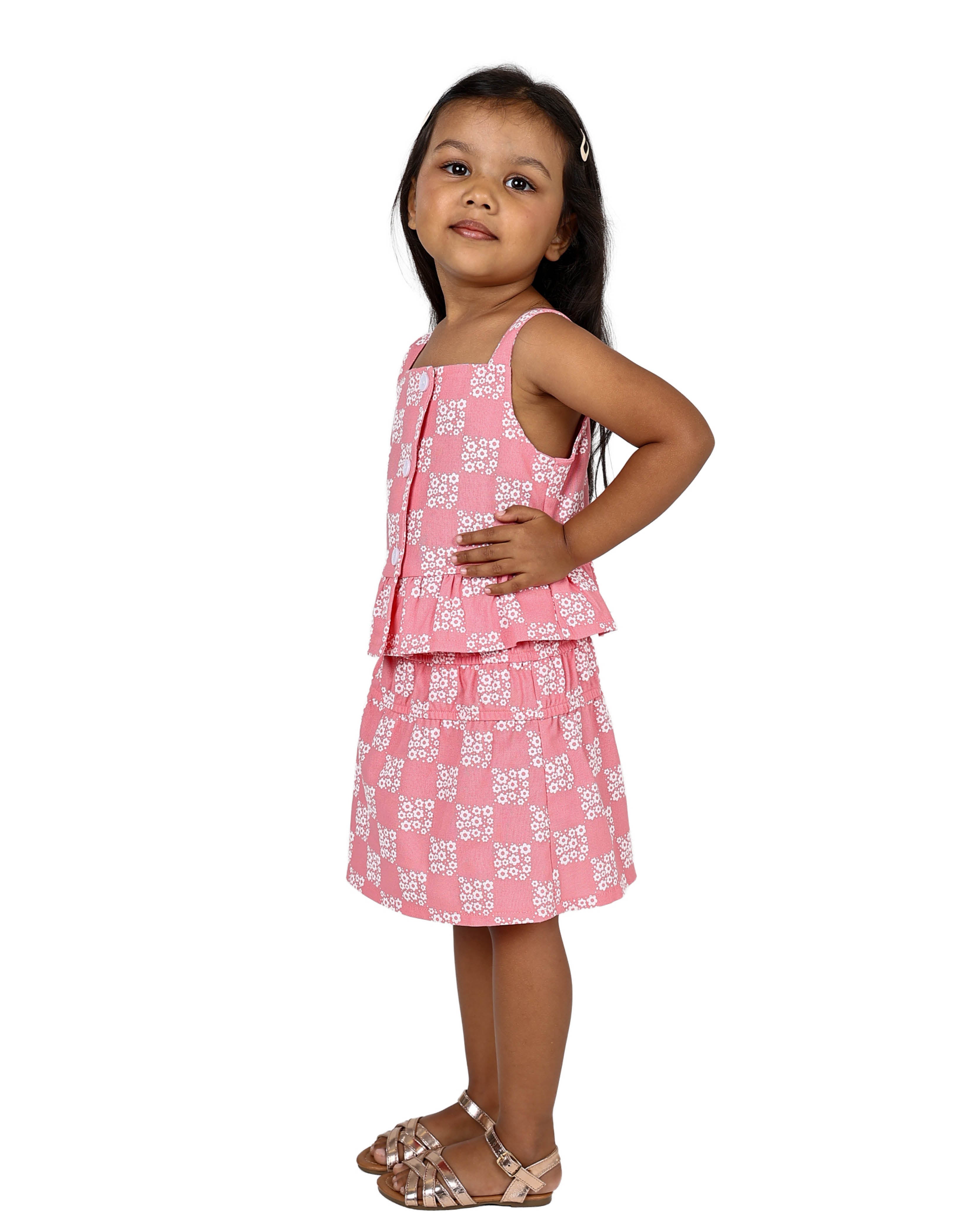 Sleeveless Peplum Top and Skirt Set