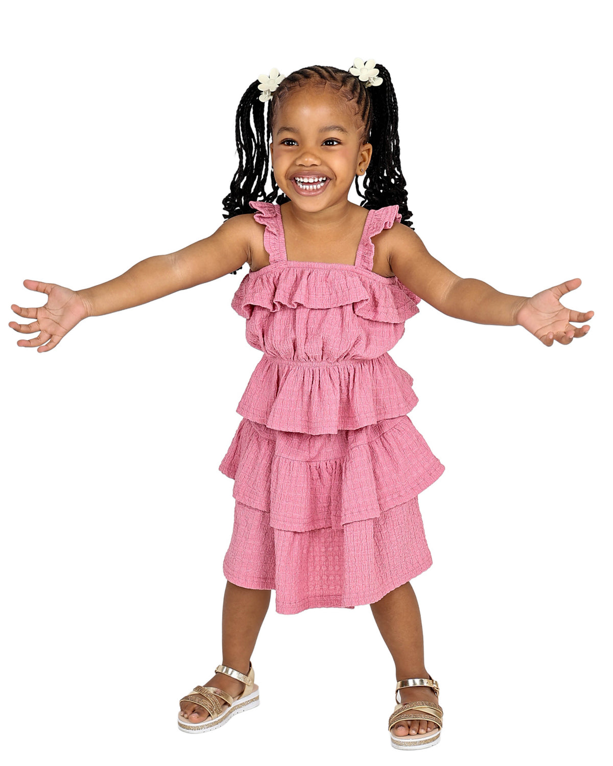 Sleeveless Frill Detail Top and Tiered Skirt Set