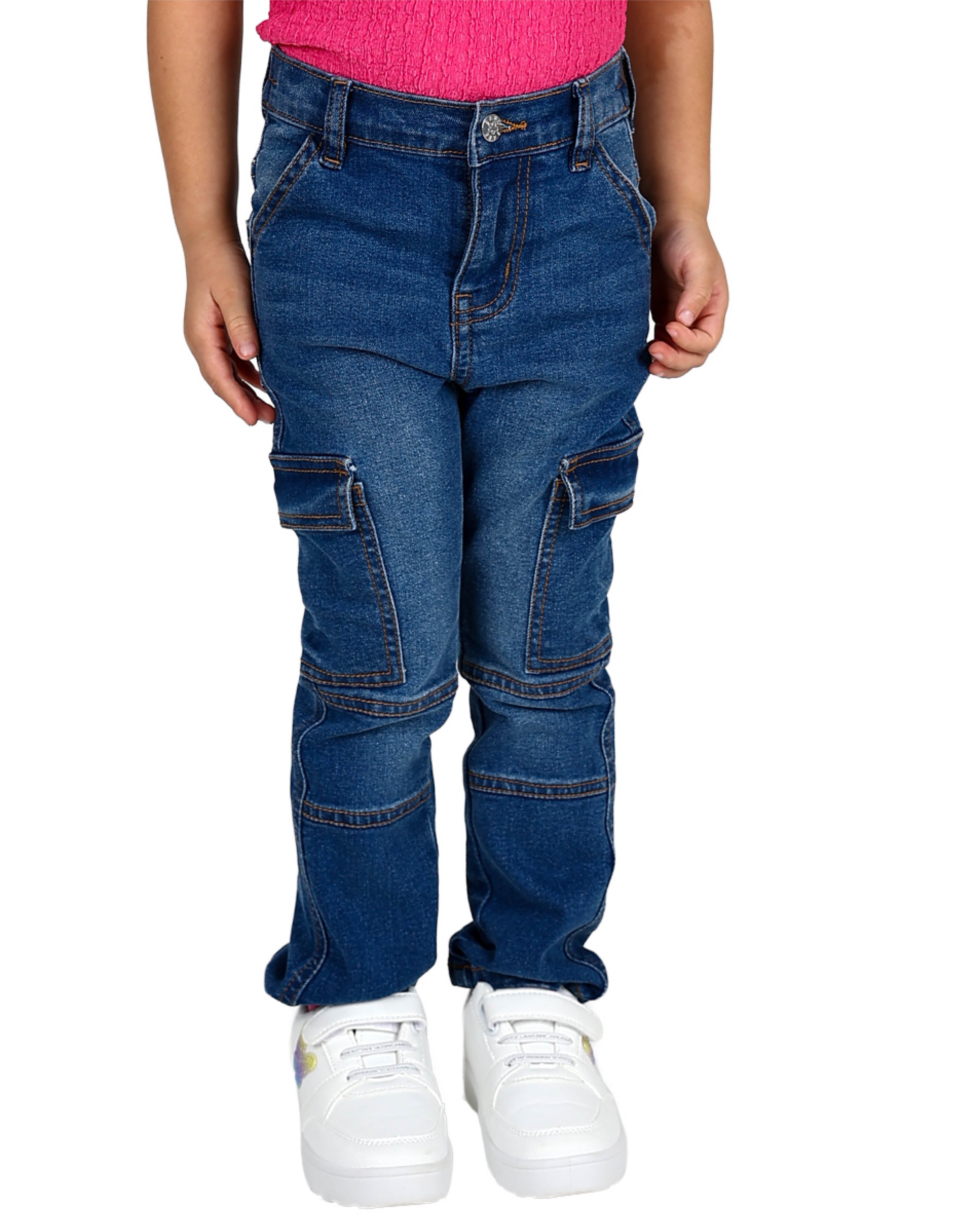 Medium Indigo Cargo Jeans