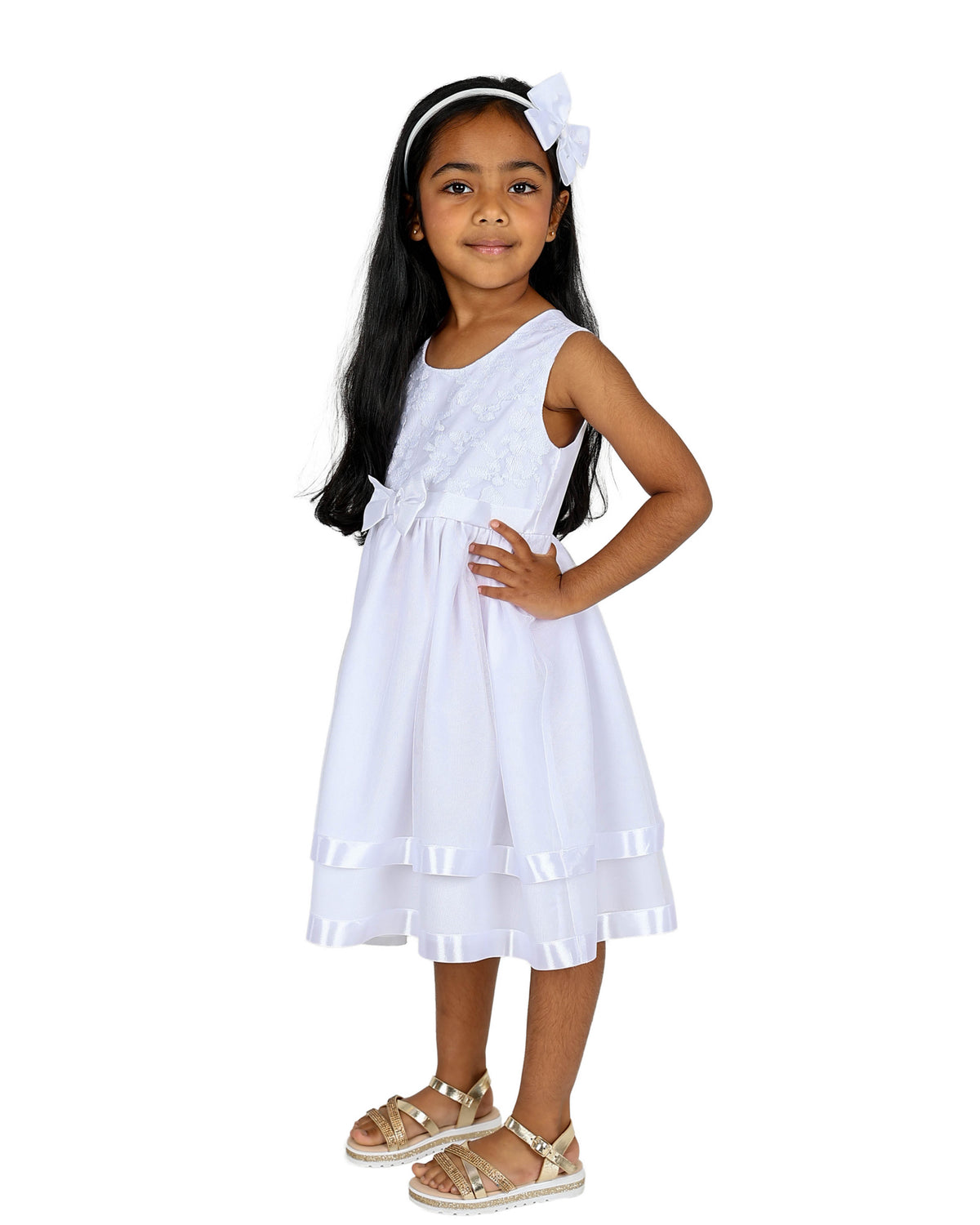 Sleeveless Lace Detail Party Dress