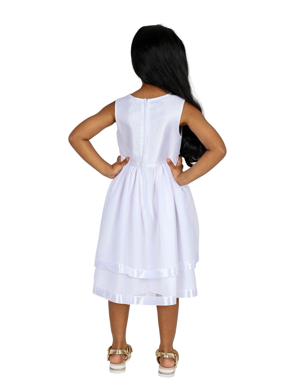 Sleeveless Lace Detail Party Dress