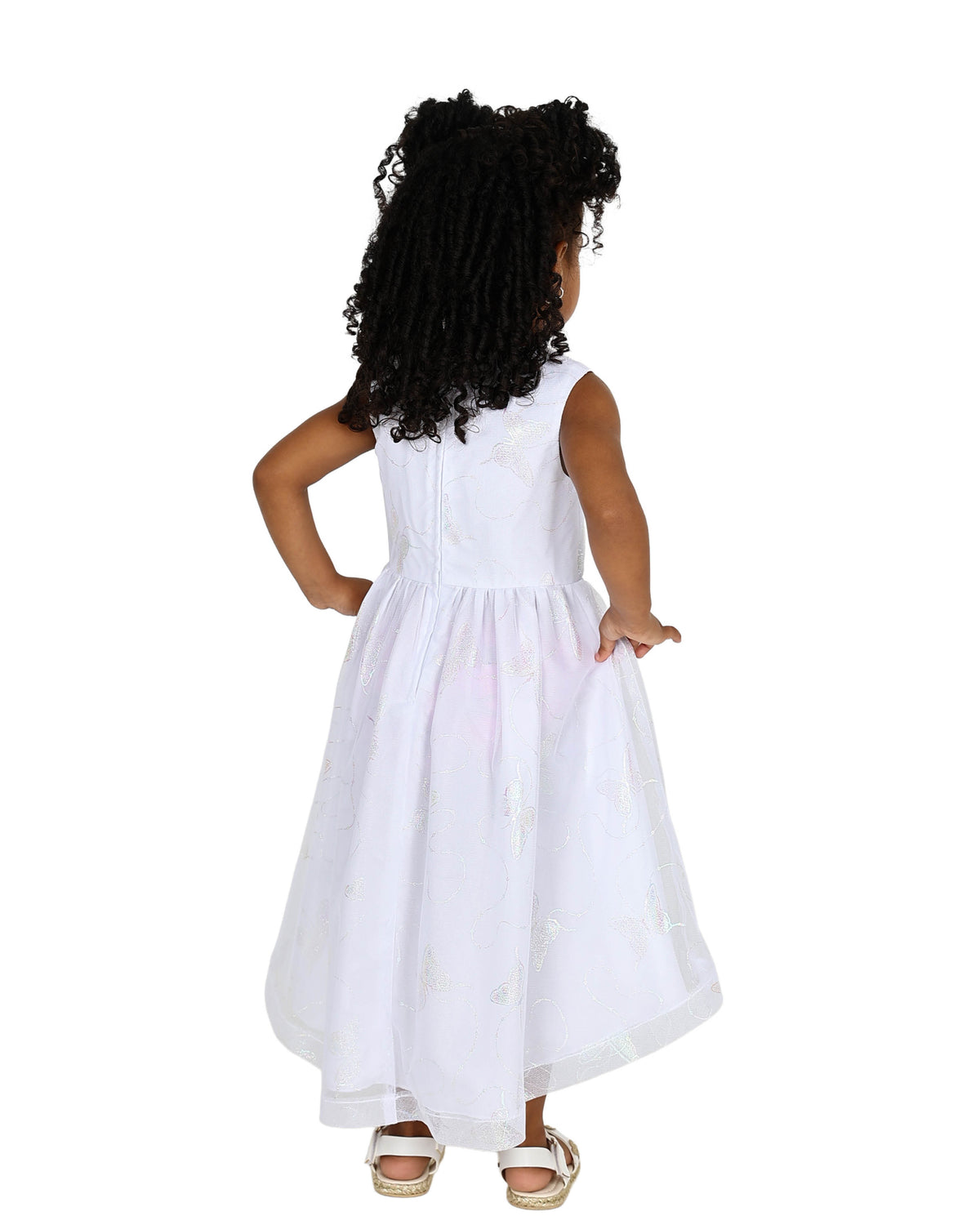 Sleeveless High-Low Tulle Overlay Party Dress