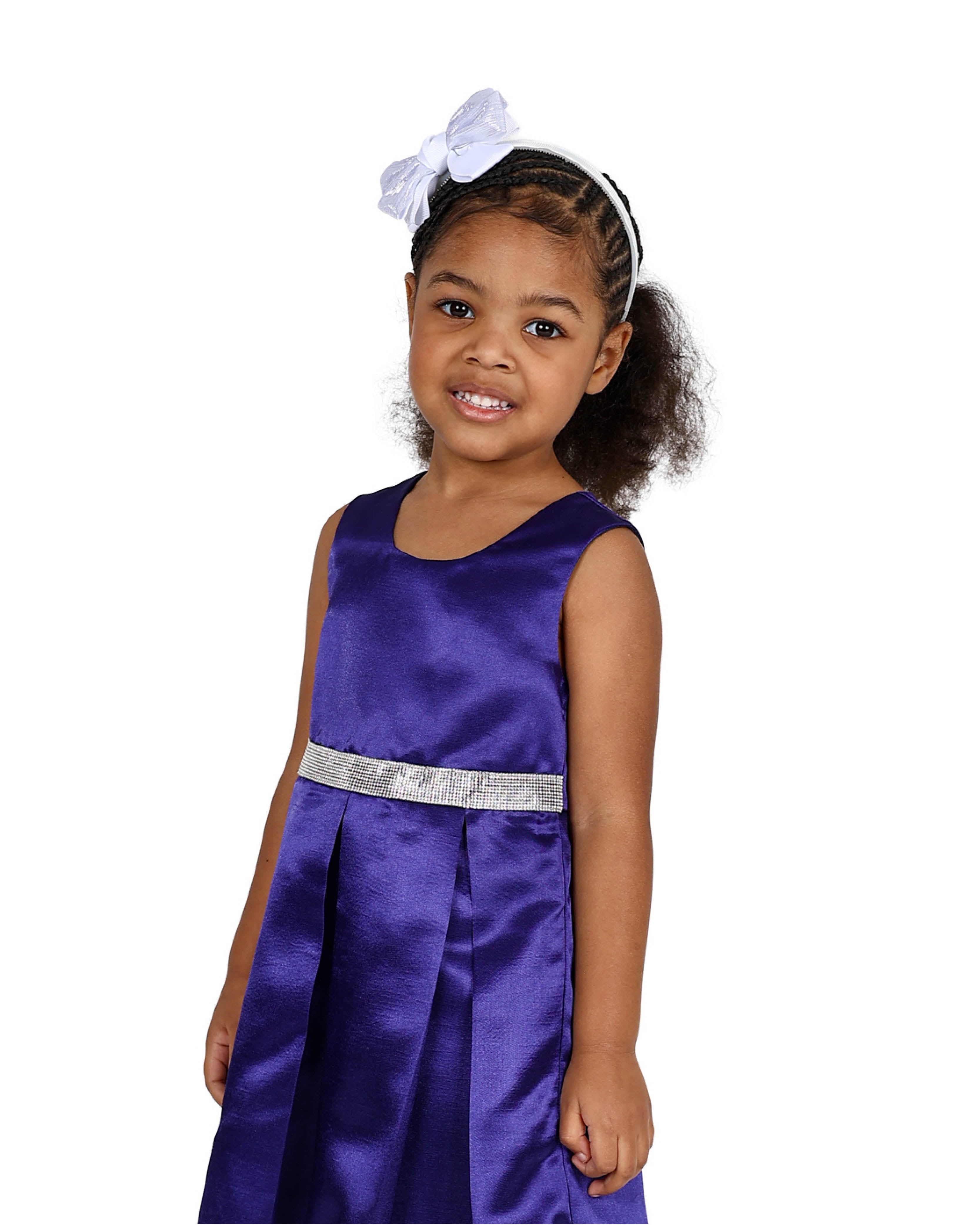 Purple Sleeveless Pleated Party Dress