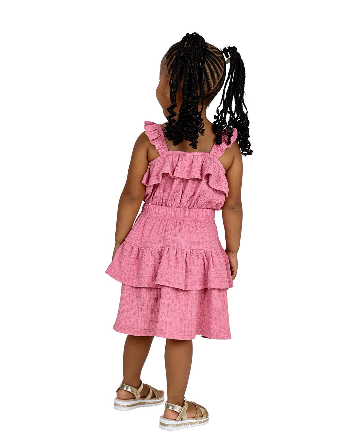 Sleeveless Frill Detail Top and Tiered Skirt Set