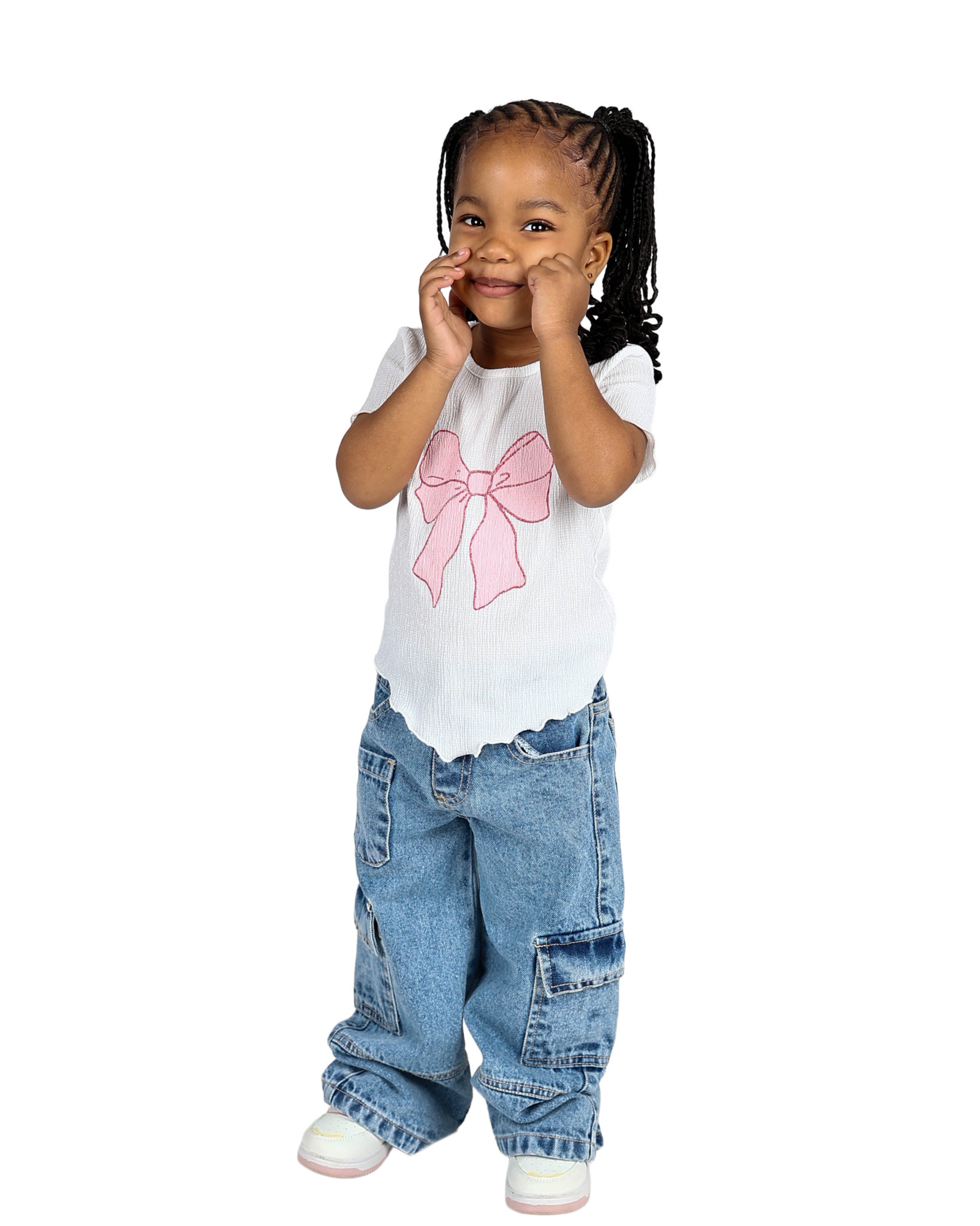 Short Sleeve Bow Graphic Print T-Shirt