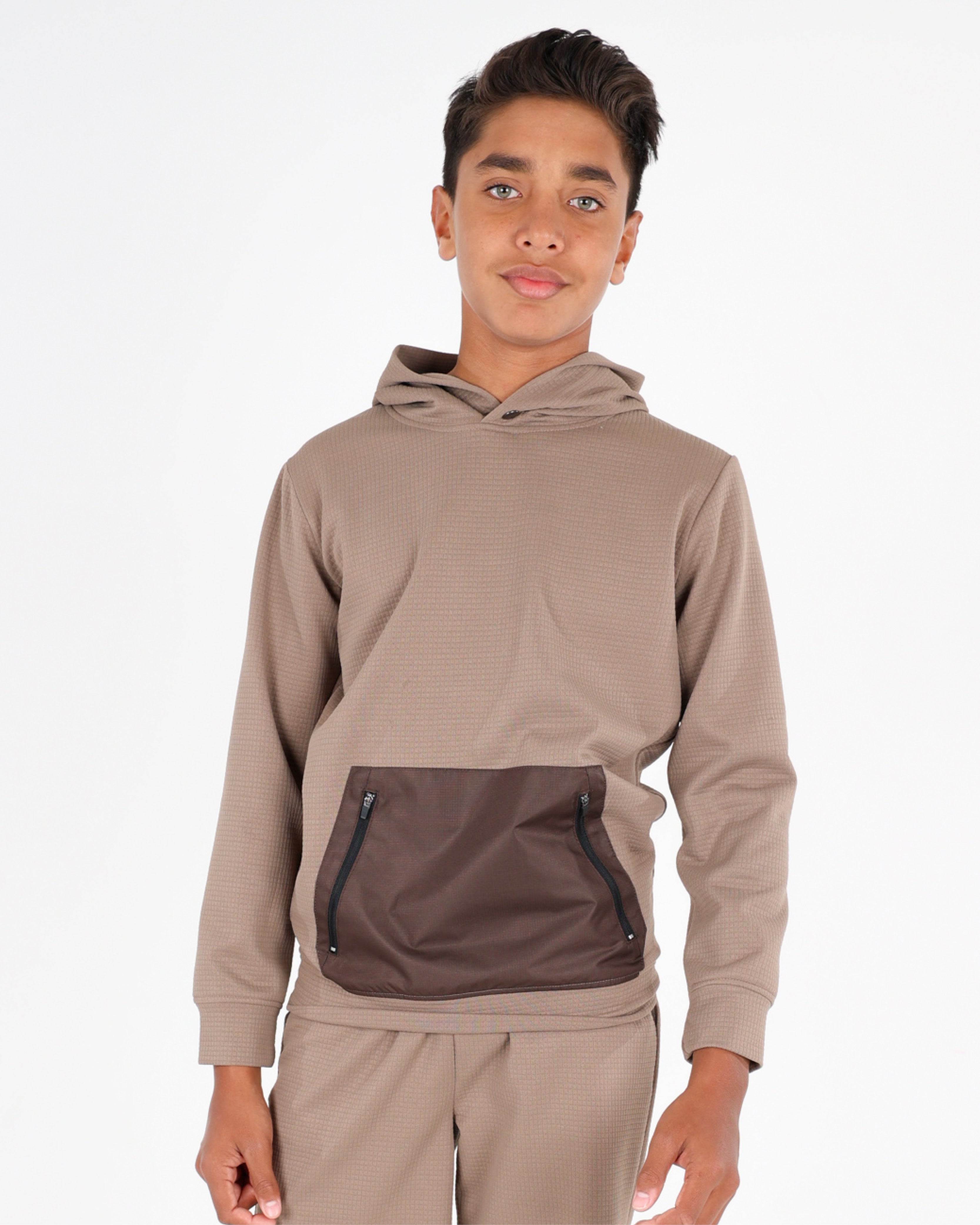 Boys Waffle Contrast Hoodie