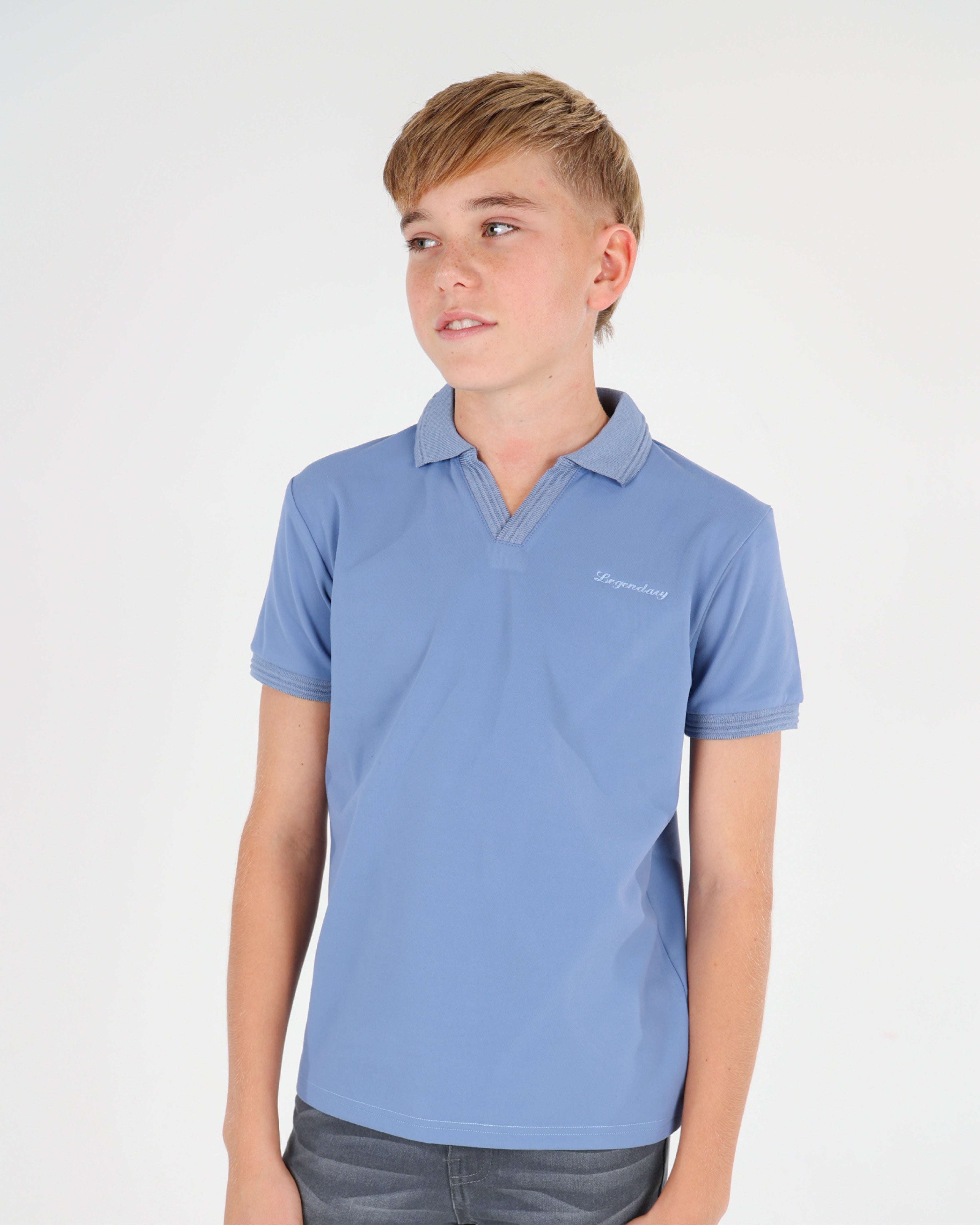 Big Boys Johnny Collar Short Sleeve T-Shirt