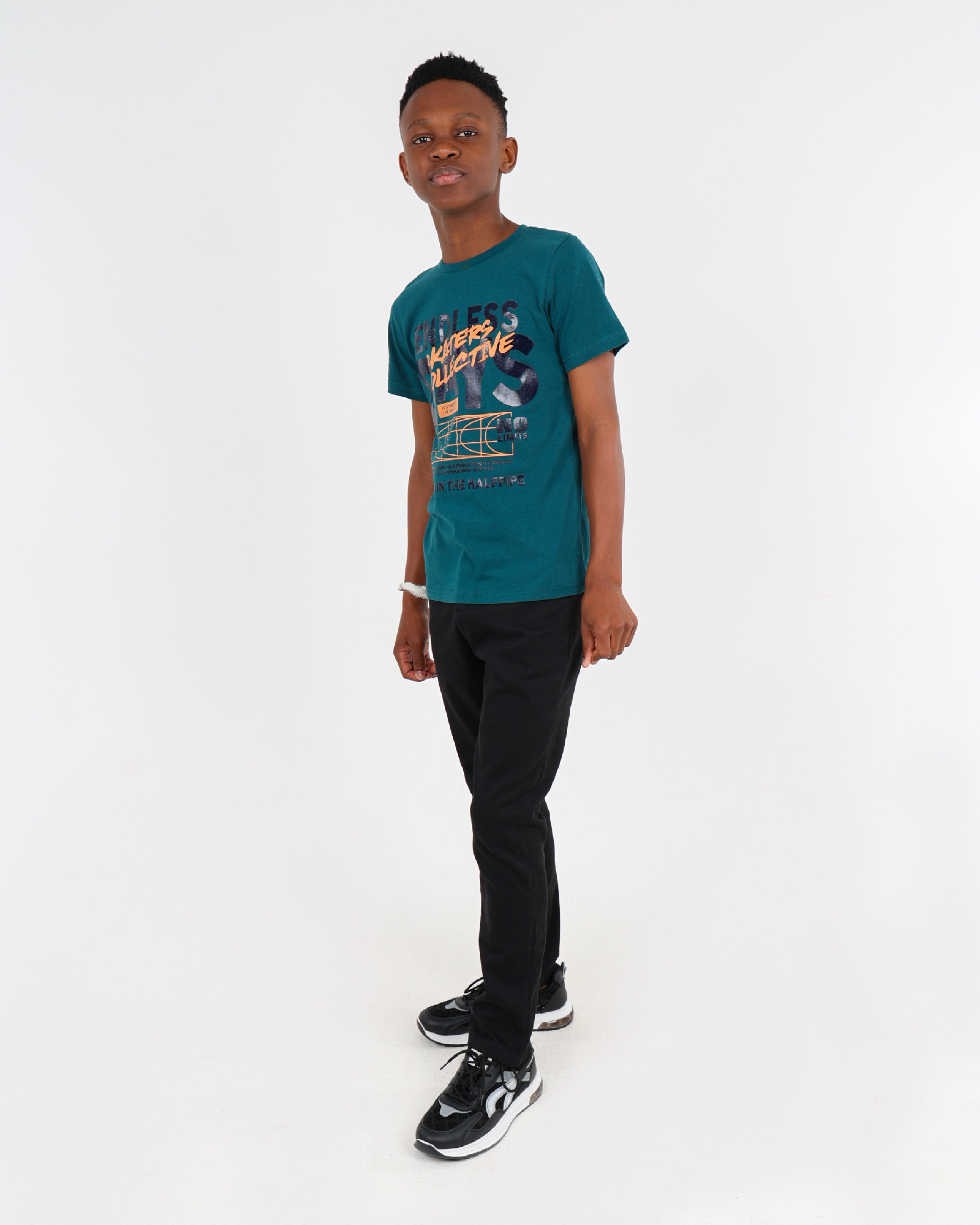 Big Boys Black Slim Fit Chinos