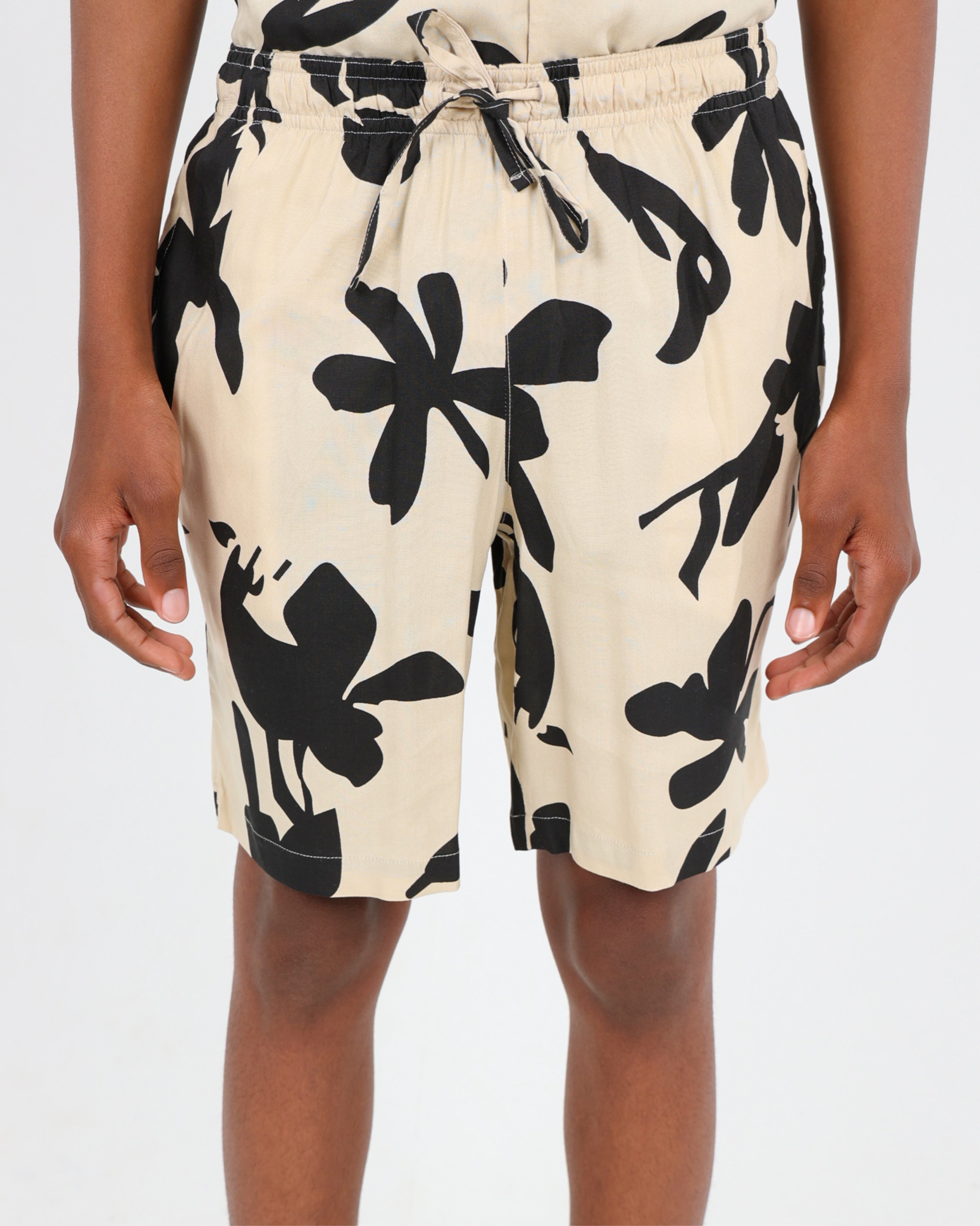 Big Boys Abstract Leaf Print Shorts