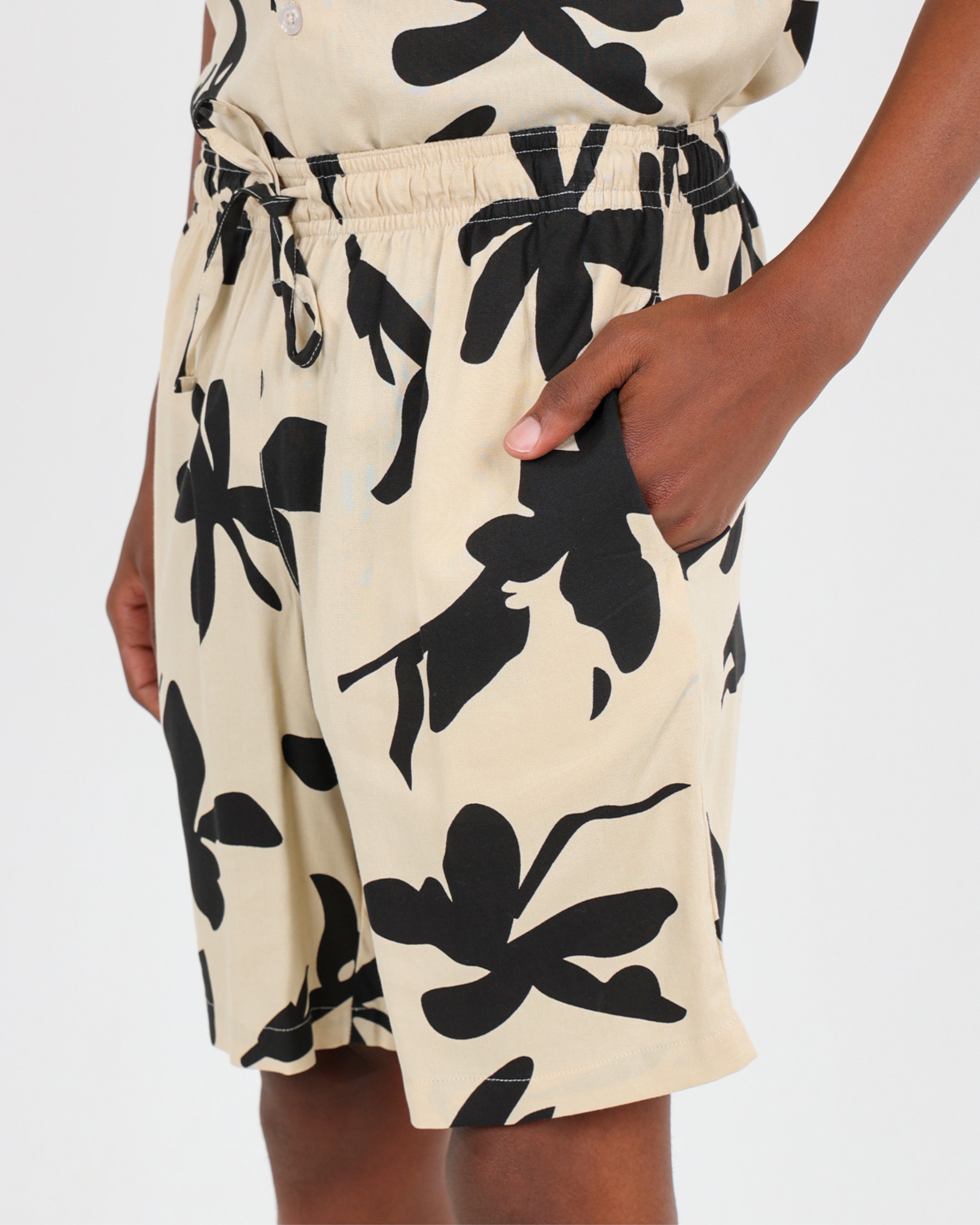 Big Boys Abstract Leaf Print Shorts