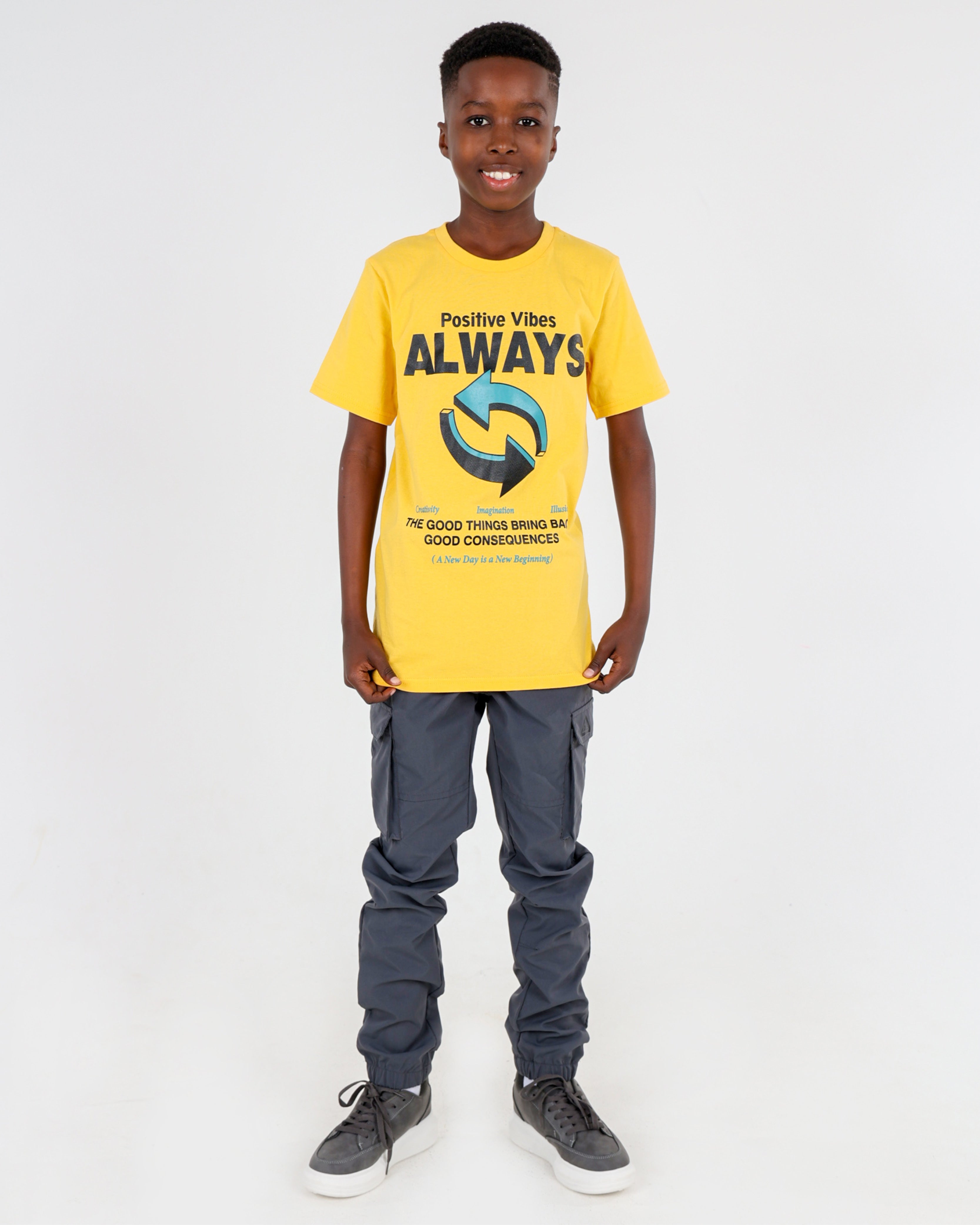Boys Charcoal Cargo Jogger