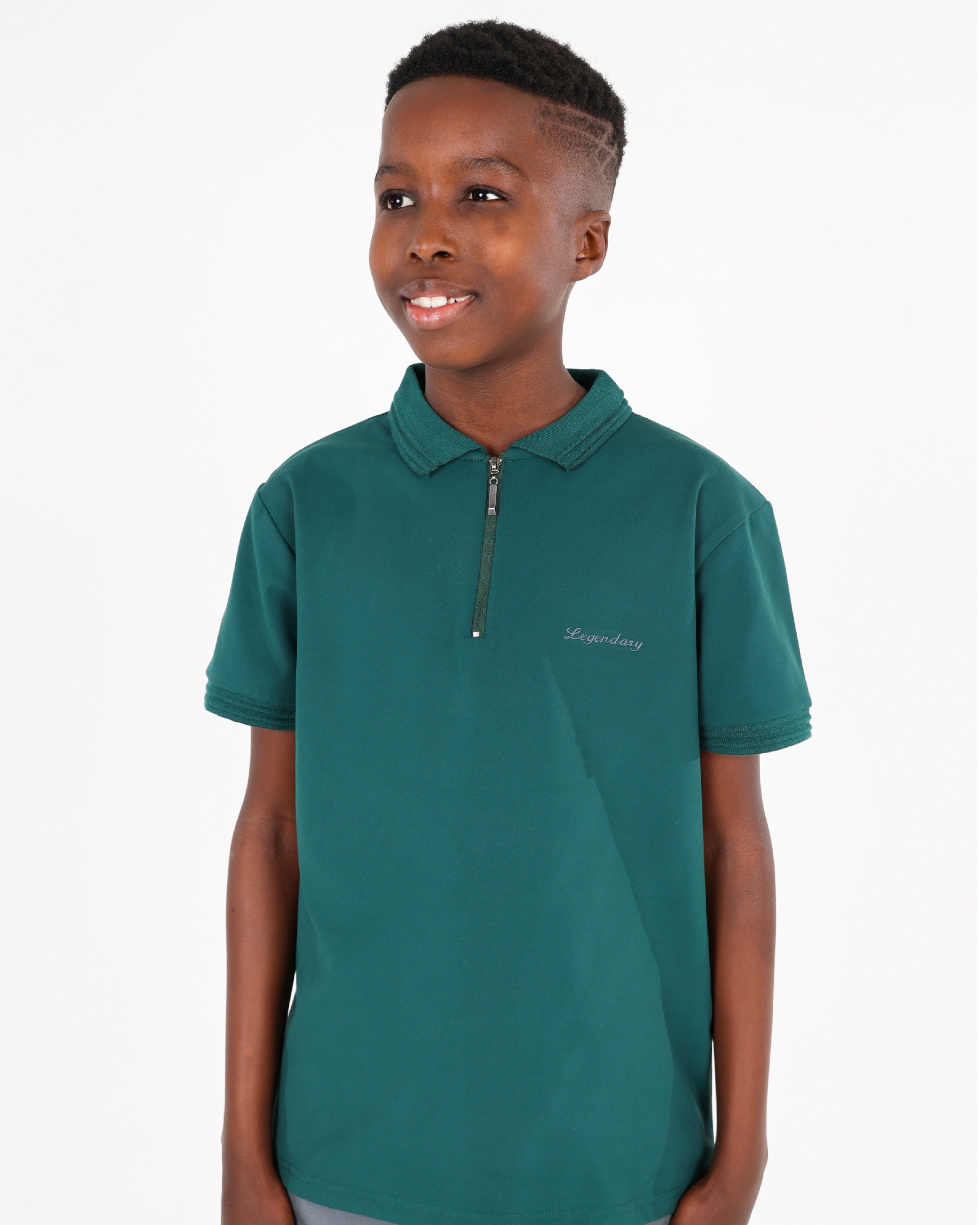Boys Short Sleeve Bottle Green Legendary Golfer