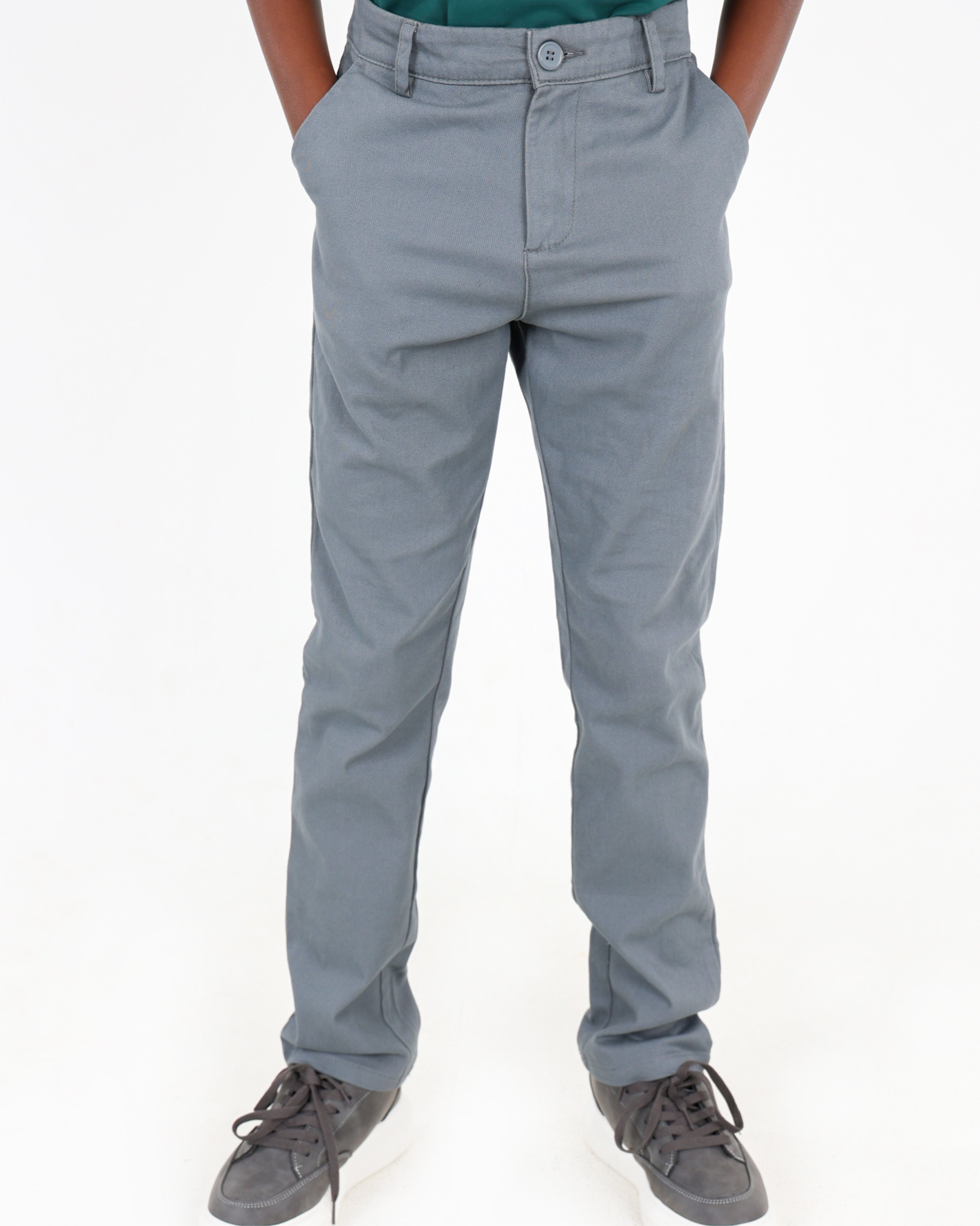 Big Boys Grey Slim Fit Chinos