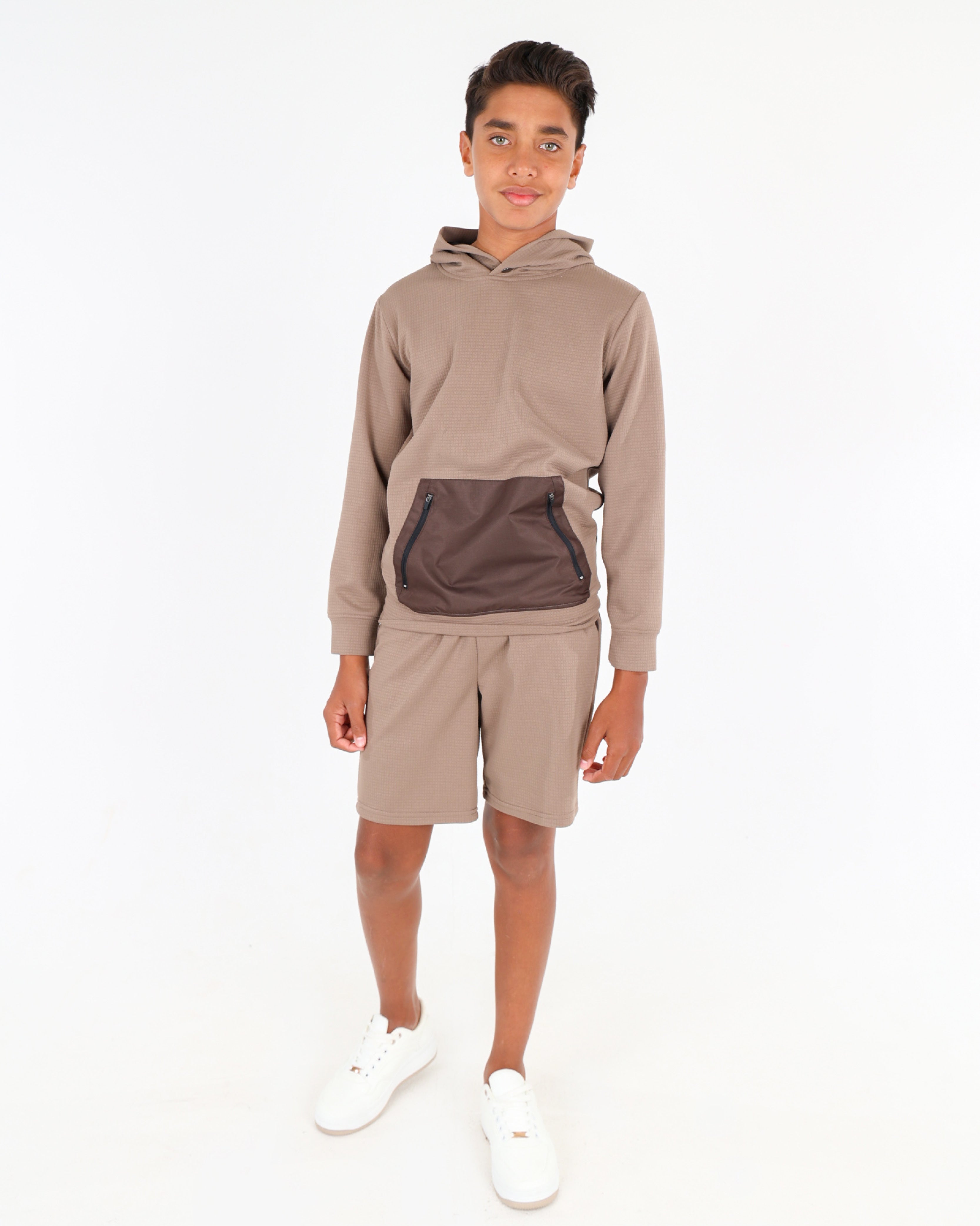 Big Boys Waffle Contrast Shorts