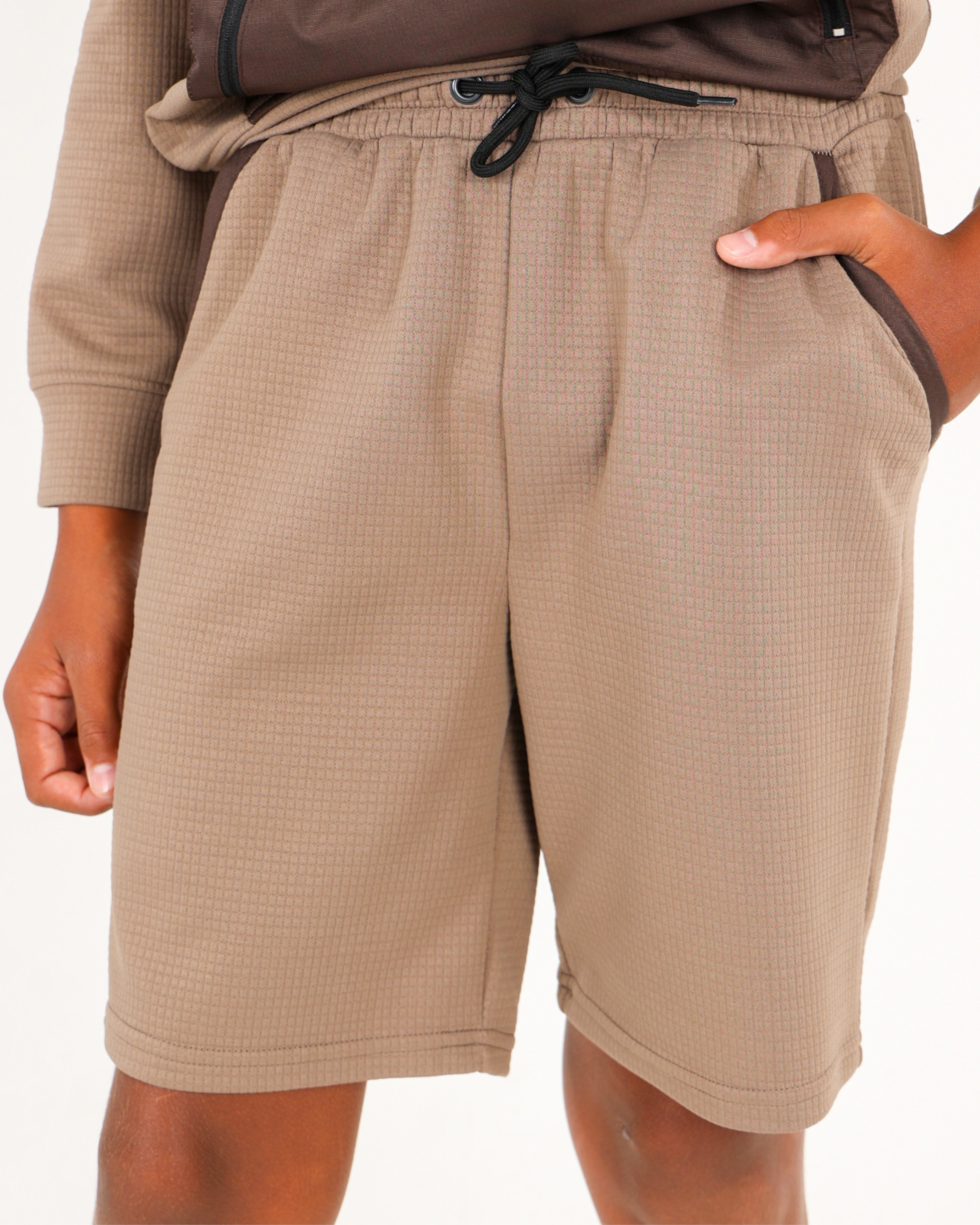 Big Boys Waffle Contrast Shorts