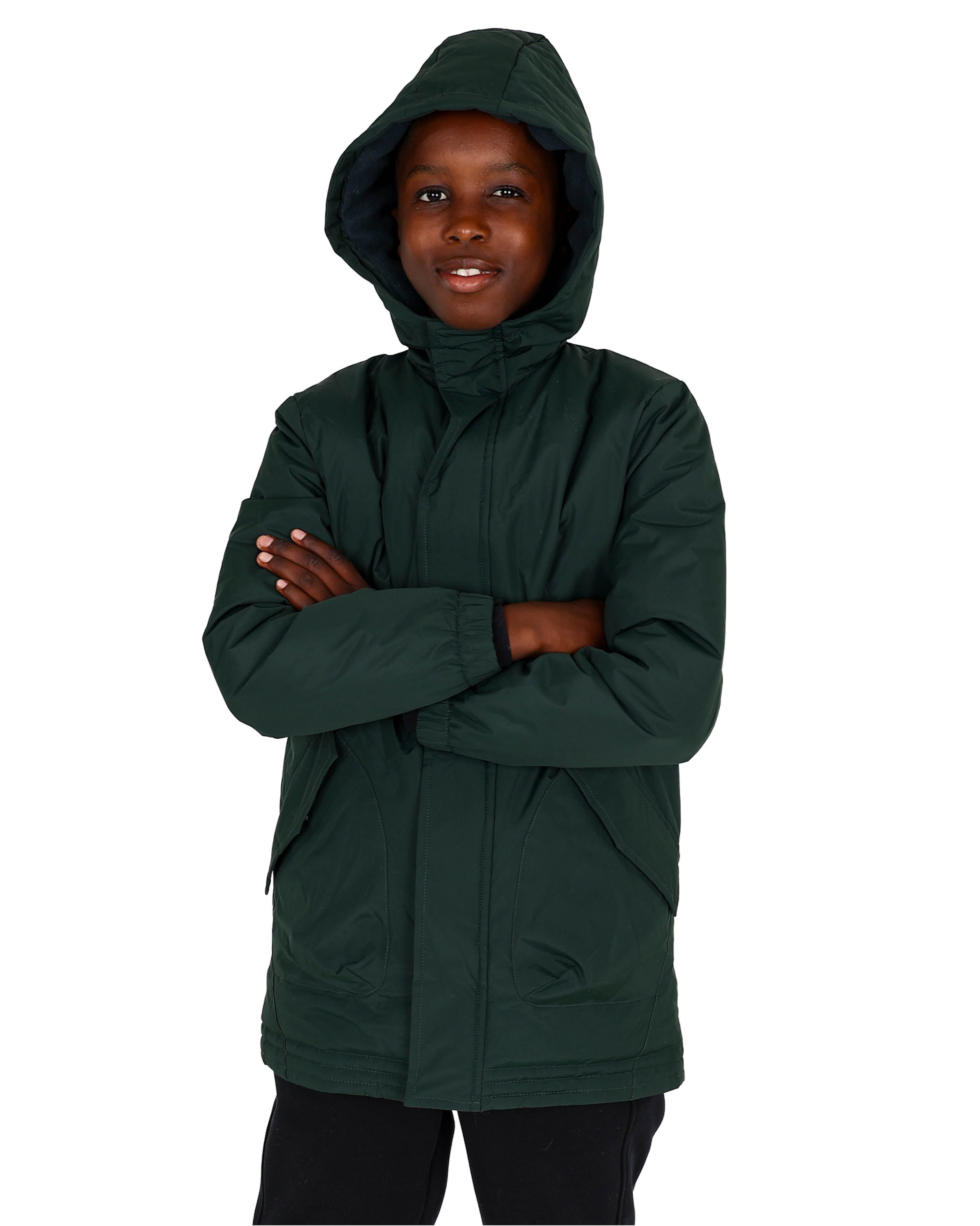 Dark Green Hooded Parka Jacket
