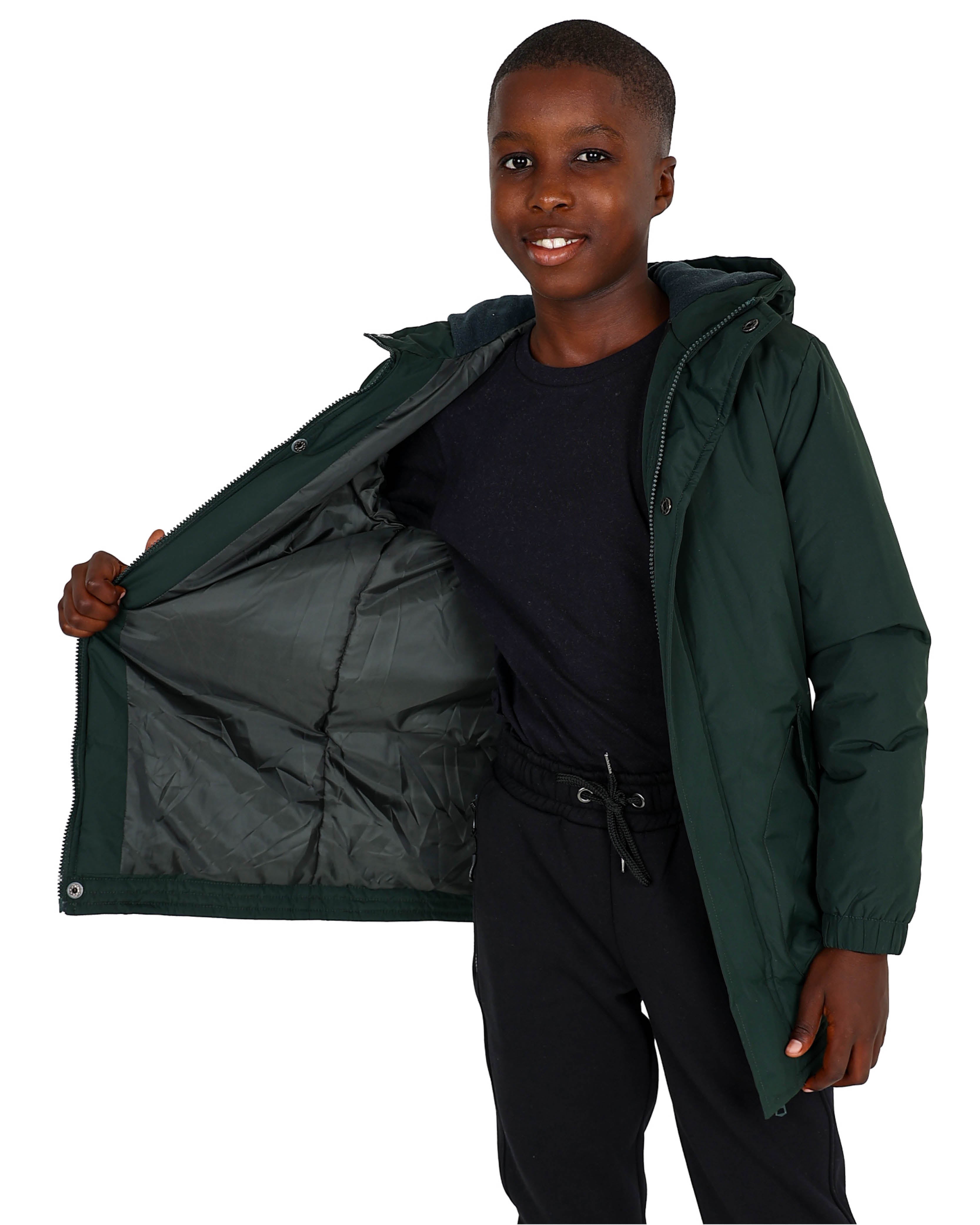 Dark Green Hooded Parka Jacket