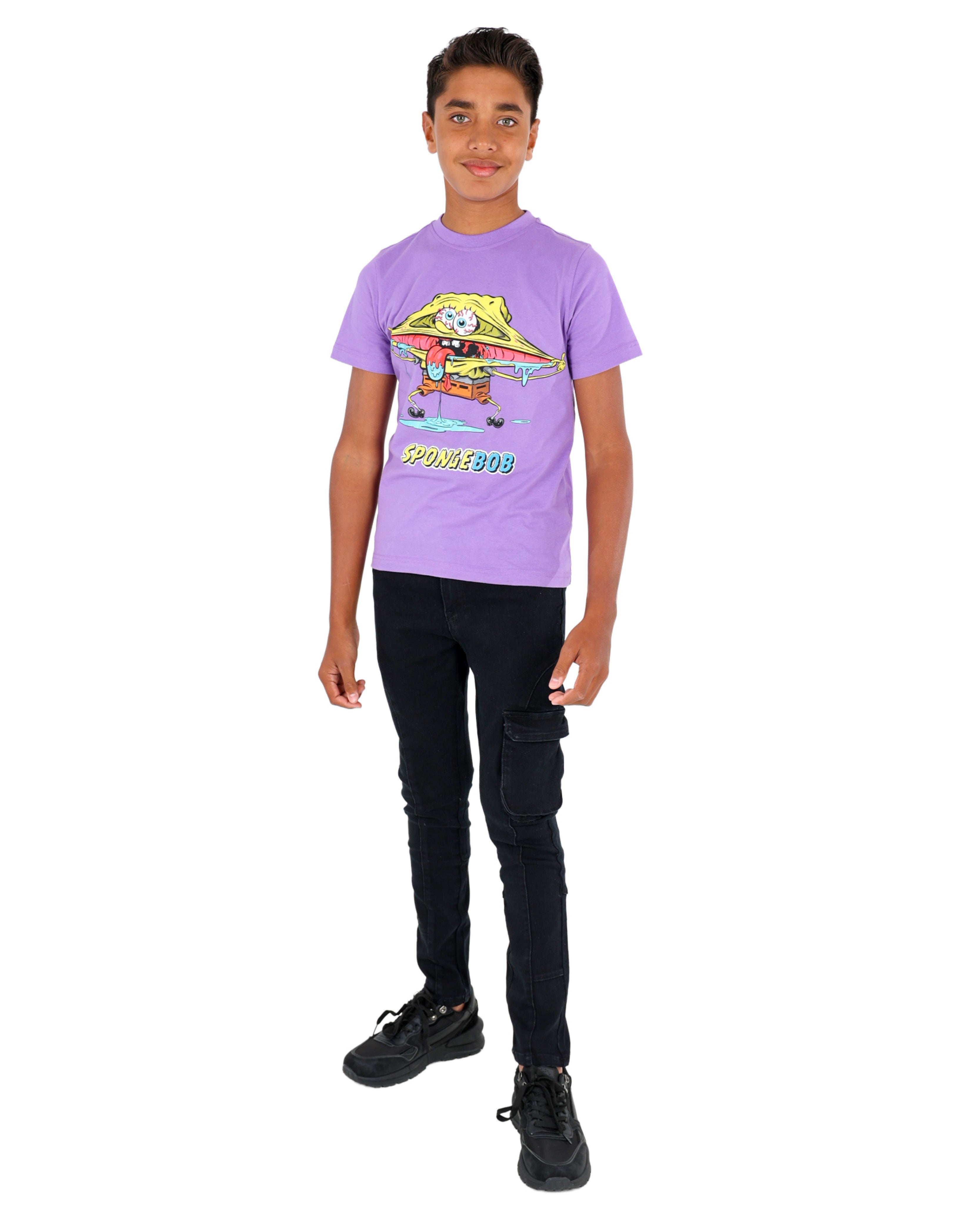 Short Sleeve Spongebob Graphic Print T-Shirt