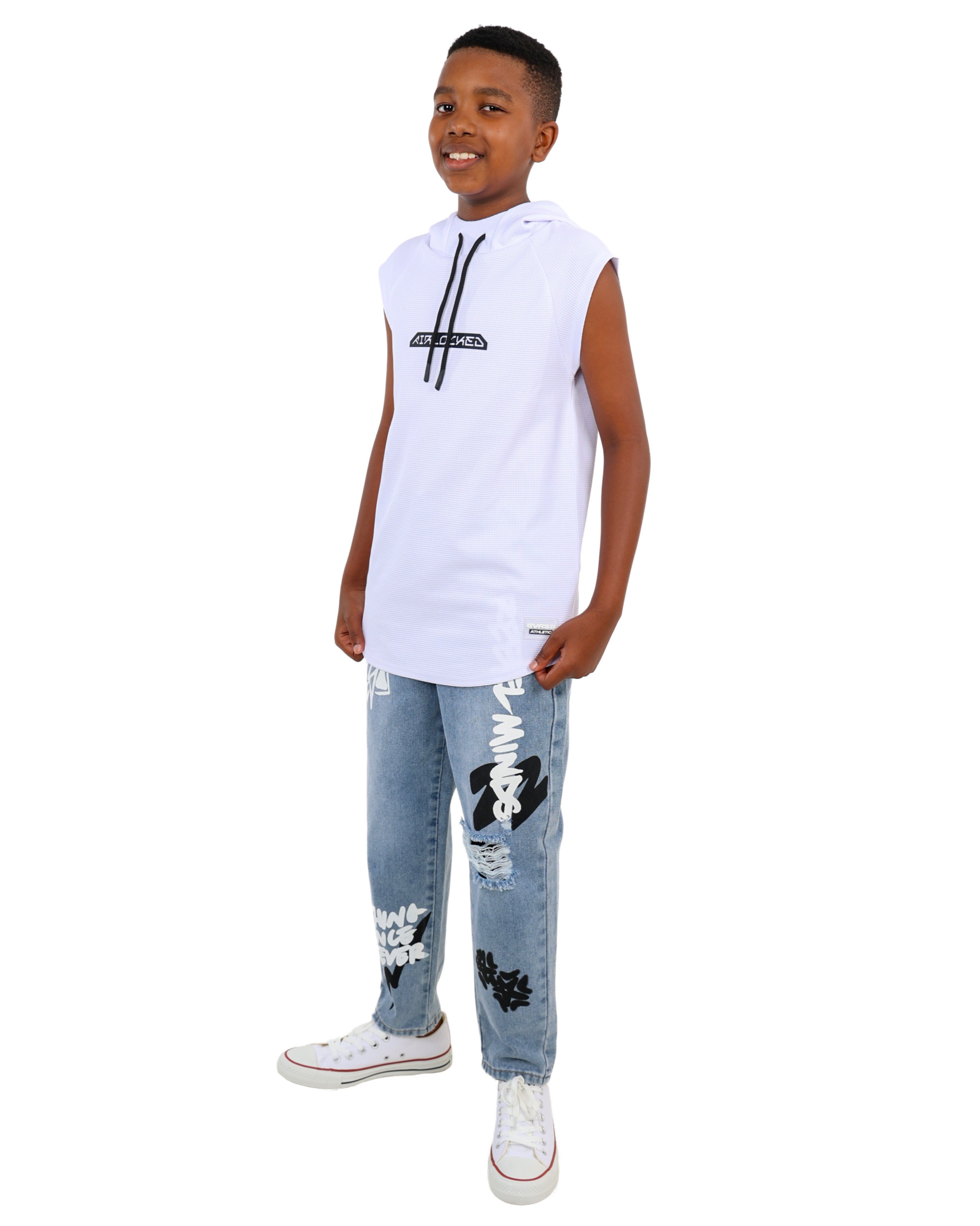 Relaxed Fit Graffiti Print Jeans