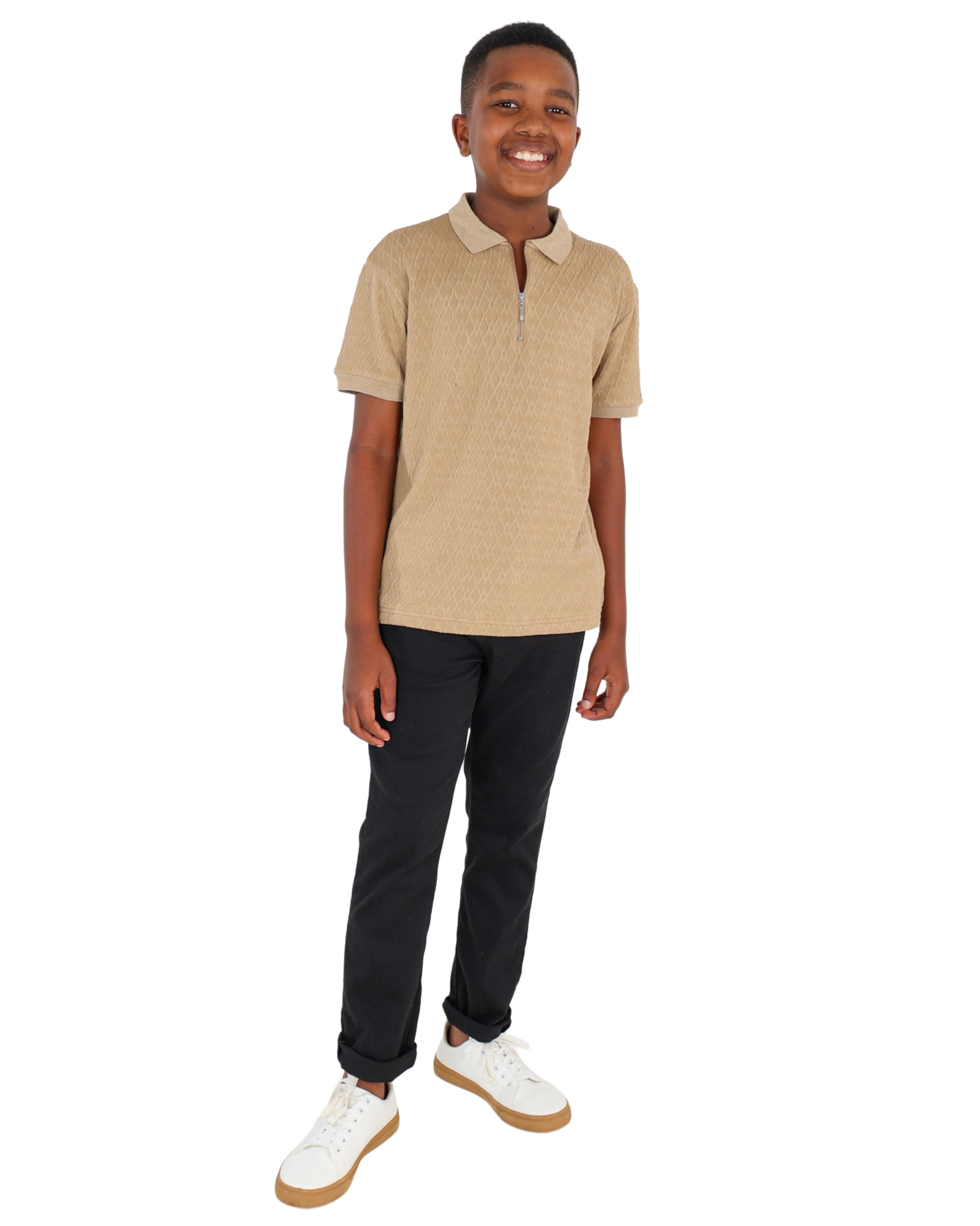 Diamond Jacquard Short Sleeve Golfer