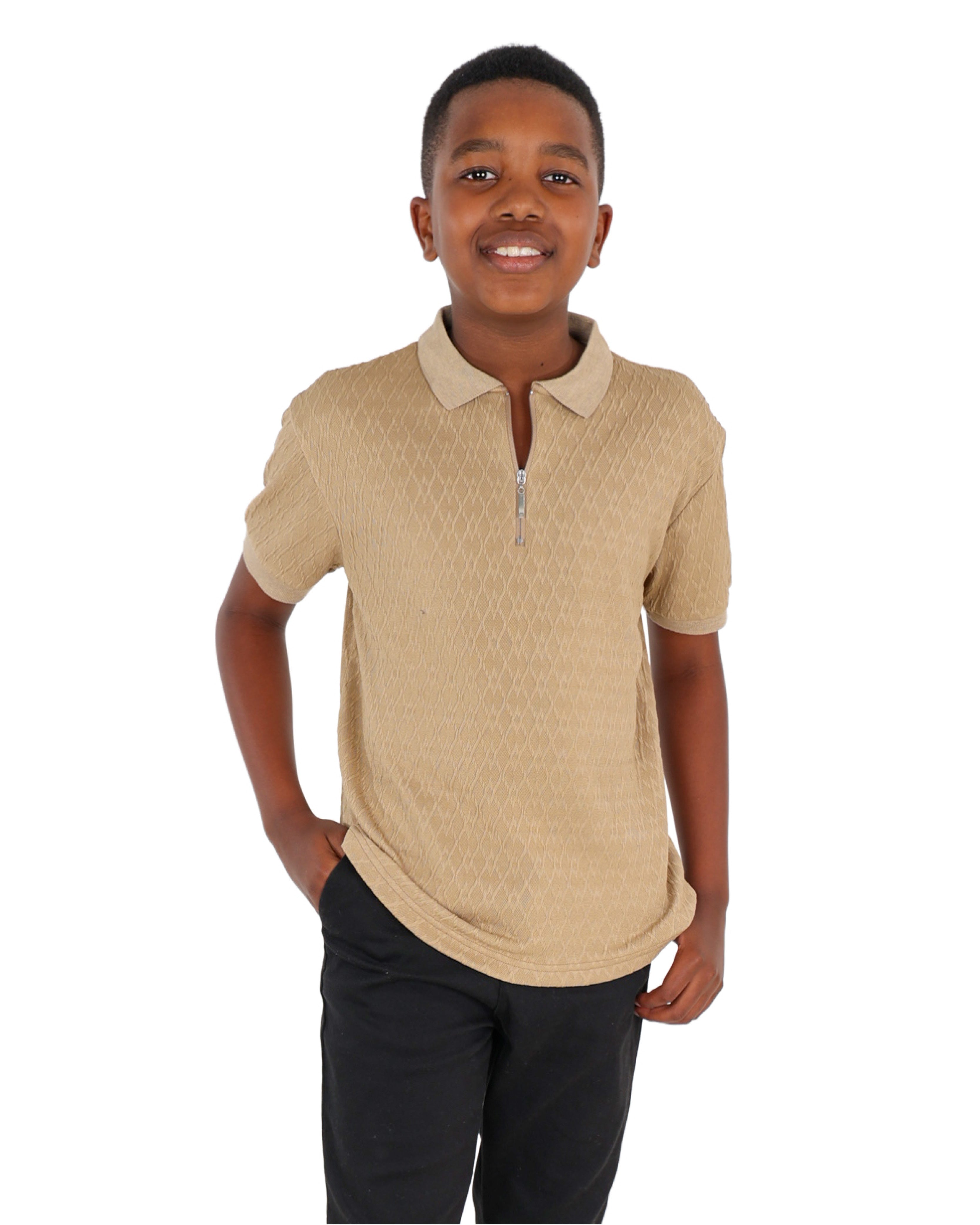 Diamond Jacquard Short Sleeve Golfer