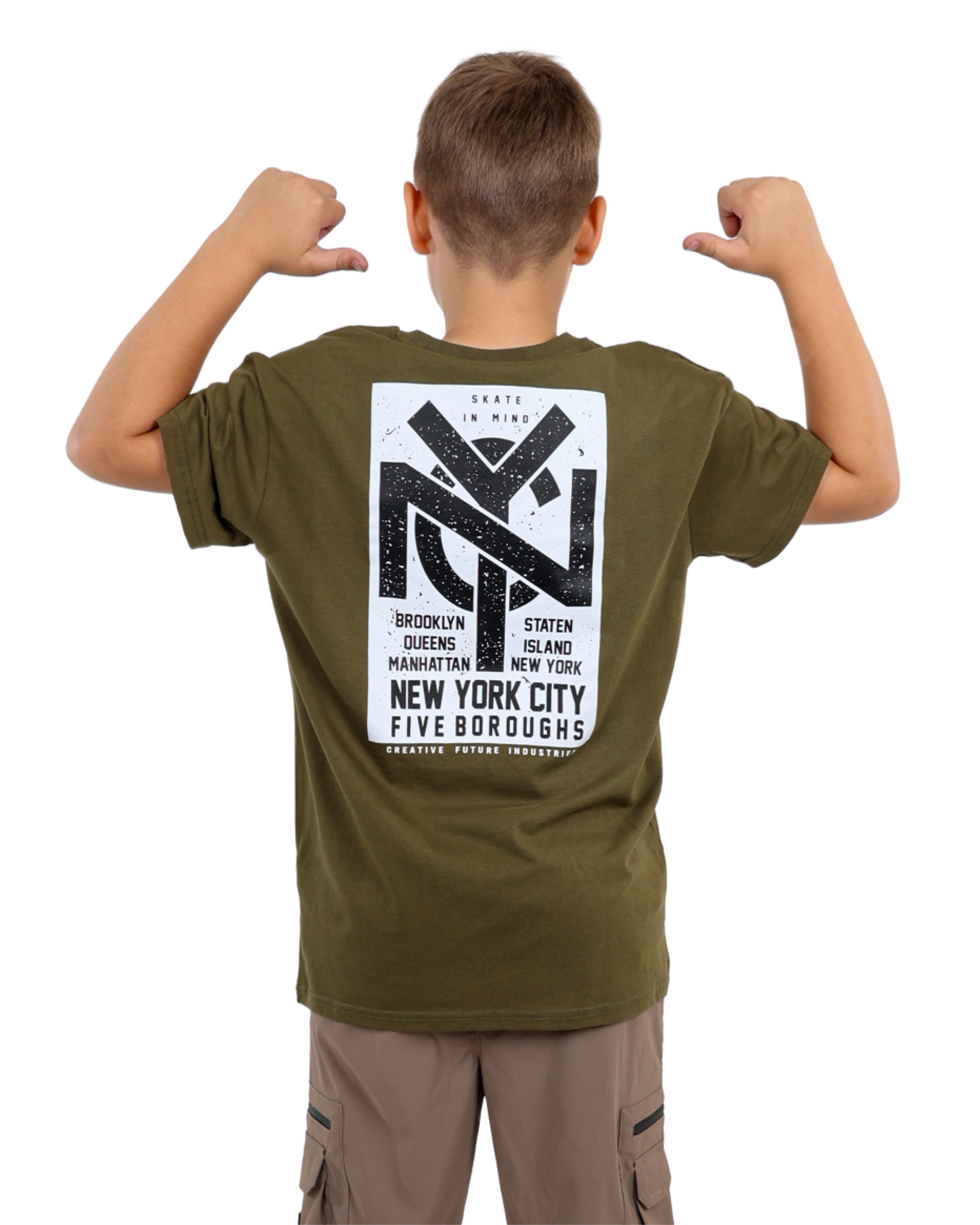 Short Sleeve "NYC 5 Boroughs" Graphic Print T-Shirt