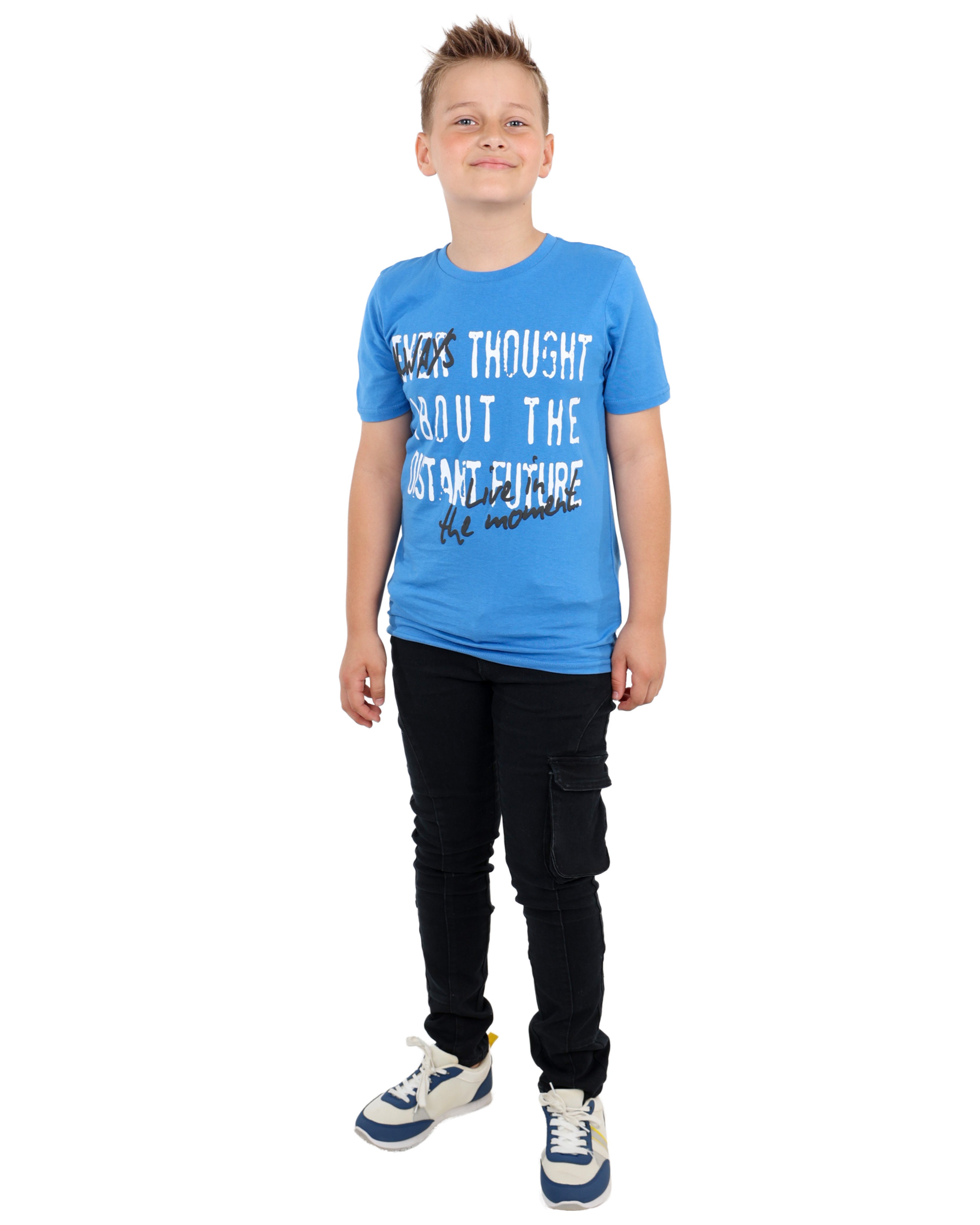 Short Sleeve "Always Live In The Moment" Graphic Print T-Shirt