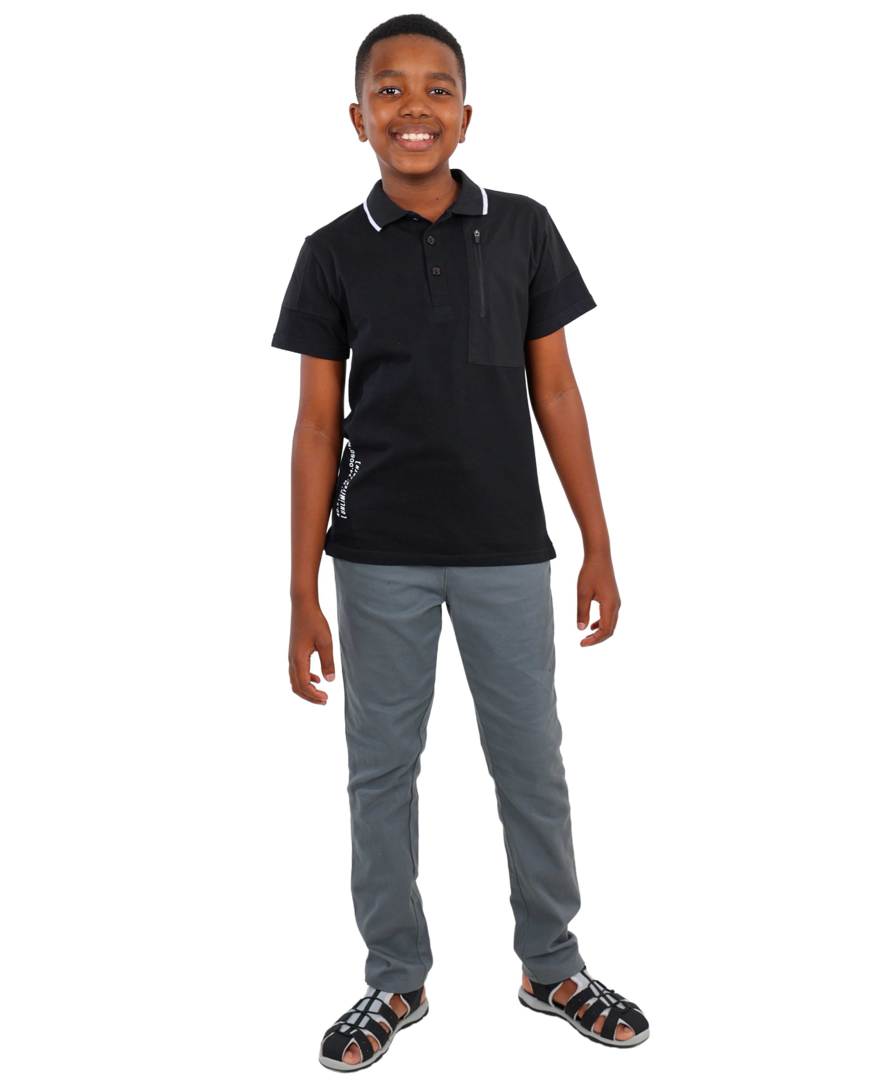 Short Sleeve Black Zip Up Golfer